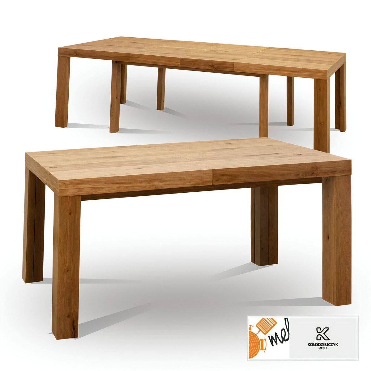 Dębowy stół 8 nóg z krzesłami tapicerowanymi różowy welur