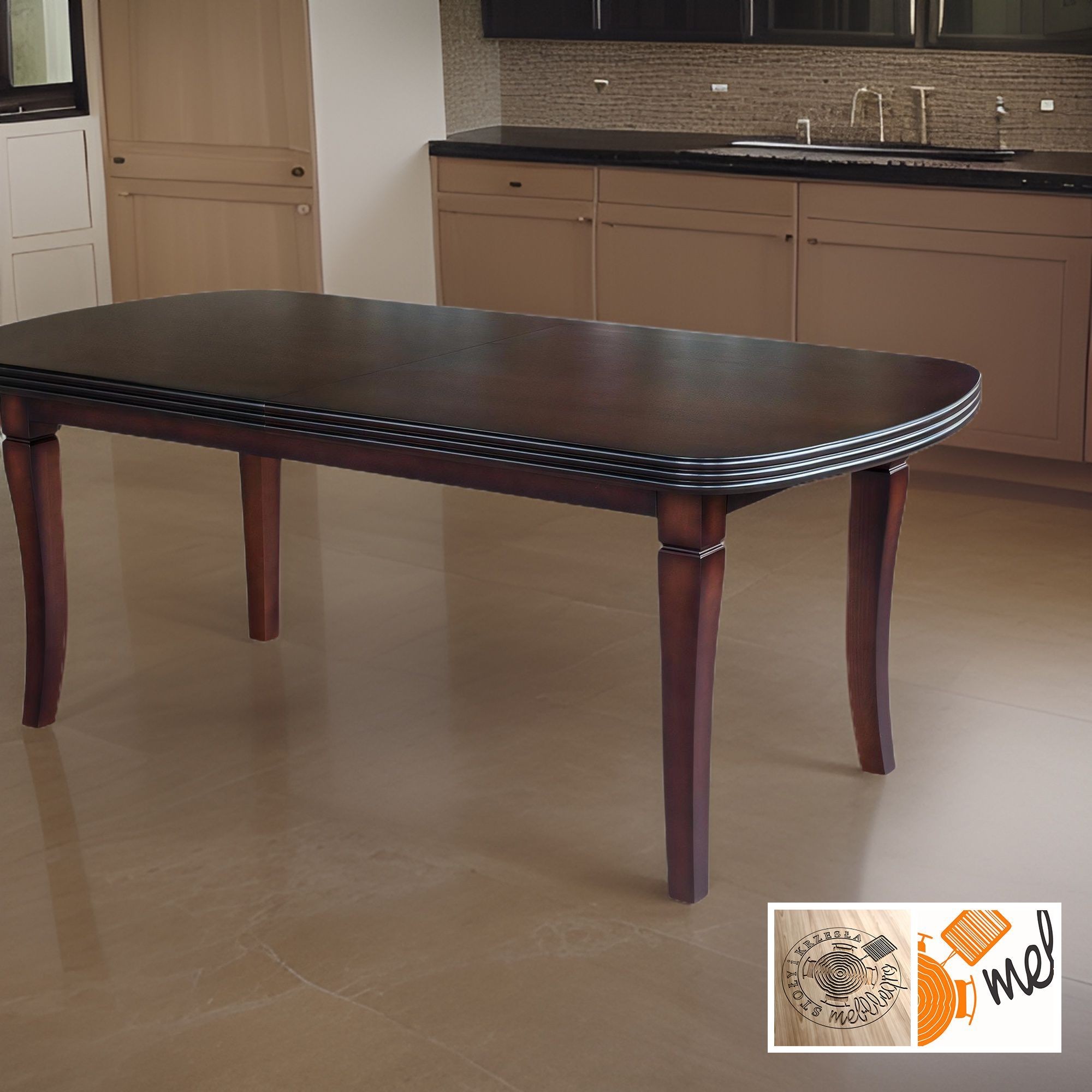 Stół rozkładany z forniru dębowego – cieniowany blat stylowy model S50 - obrazek 2