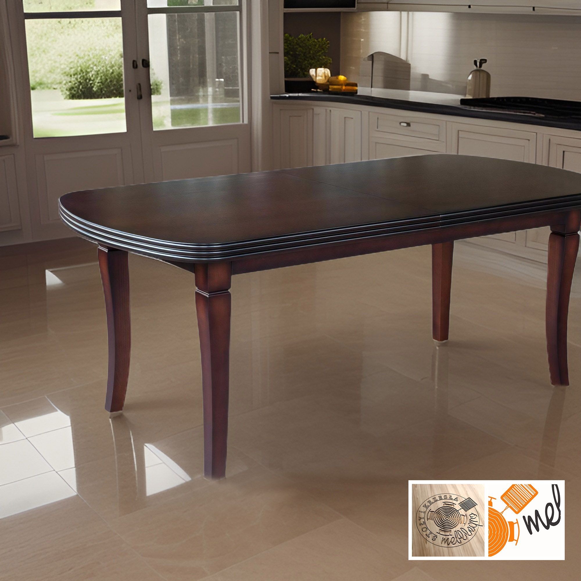 Stół rozkładany z forniru dębowego – cieniowany blat stylowy model S50 - obrazek 3