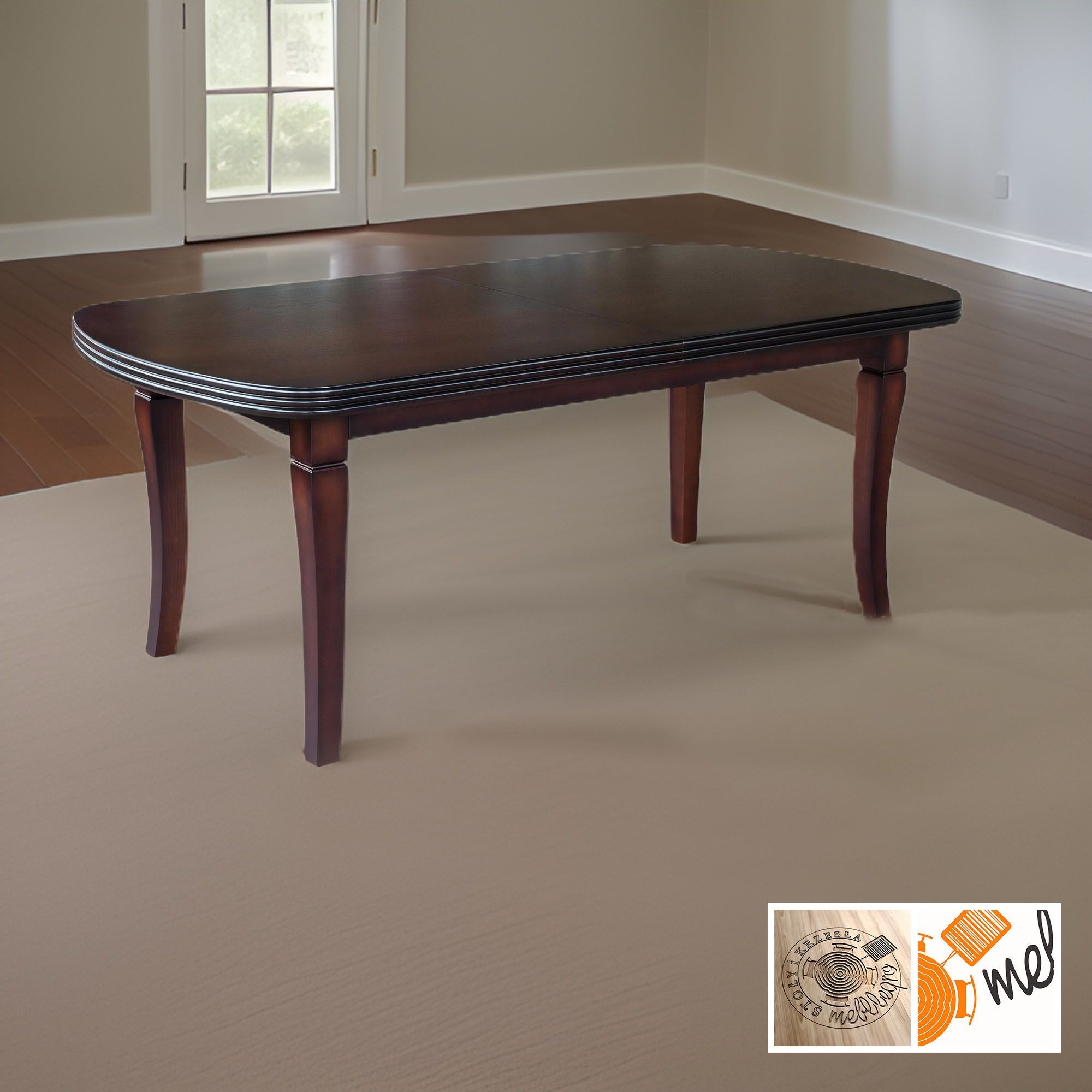 Stół rozkładany z forniru dębowego – cieniowany blat stylowy model S50 - obrazek 5