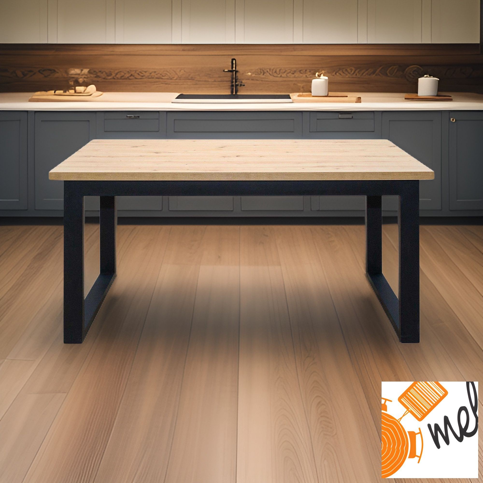 Stół rozkładany loftowy z metalową nogą w kształcie U – model S71 - obrazek 4