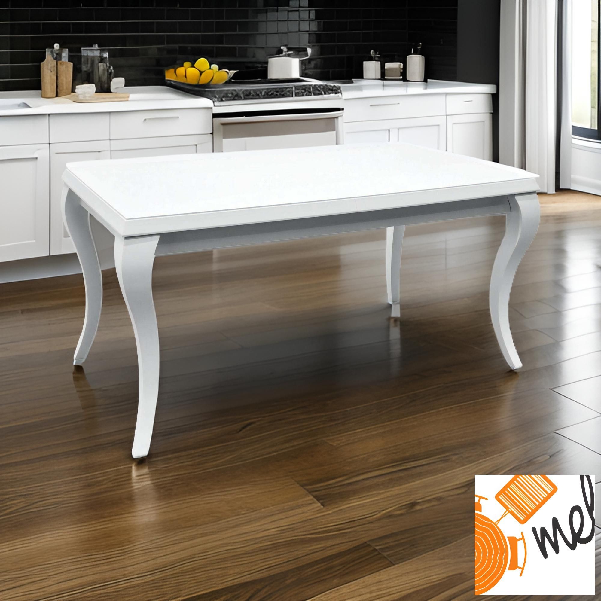 Elegancki stół rozkładany w stylu glamour – biały model Ludia S32 do jadalni - obrazek 2