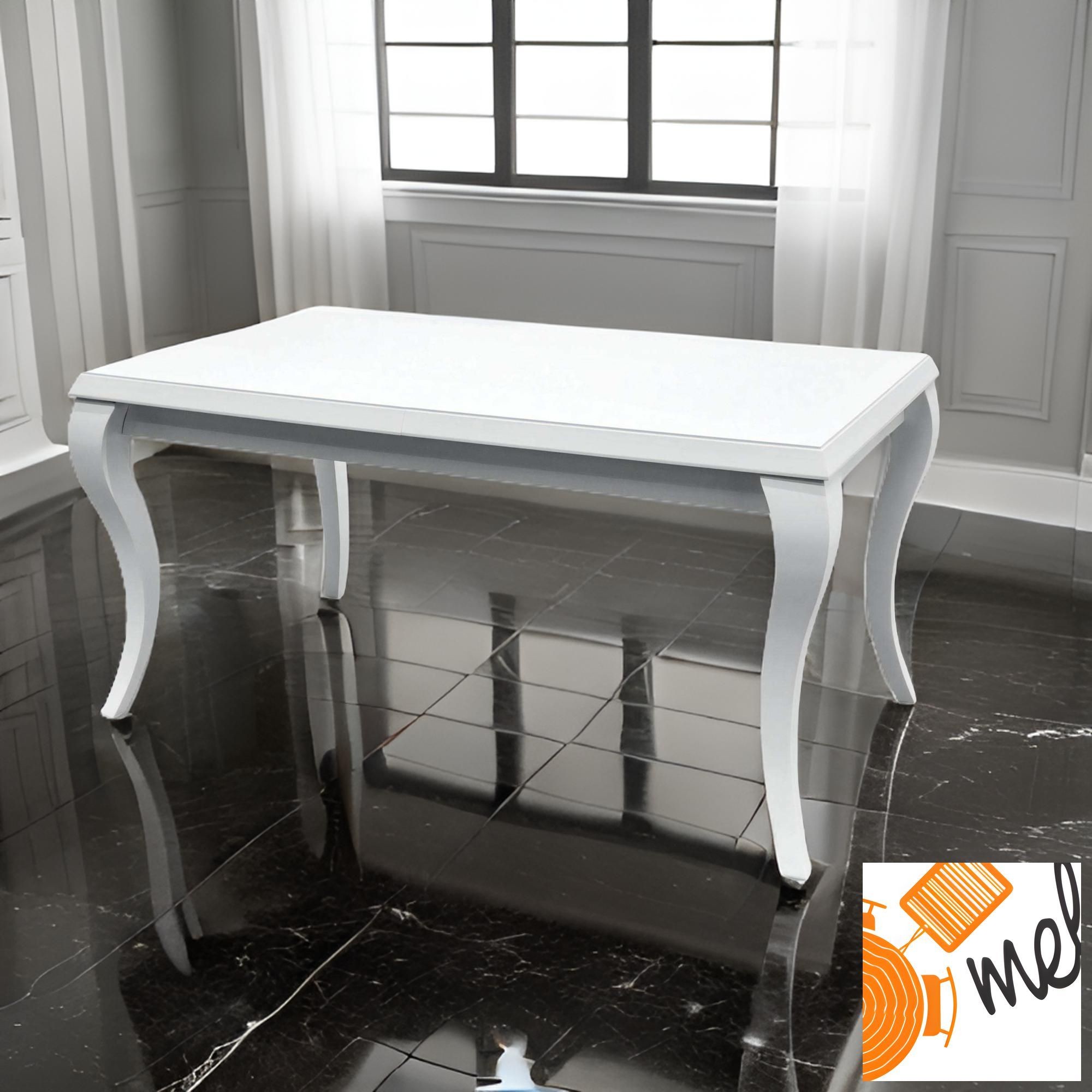 Elegancki stół rozkładany w stylu glamour – biały model Ludia S32 do jadalni - obrazek 3