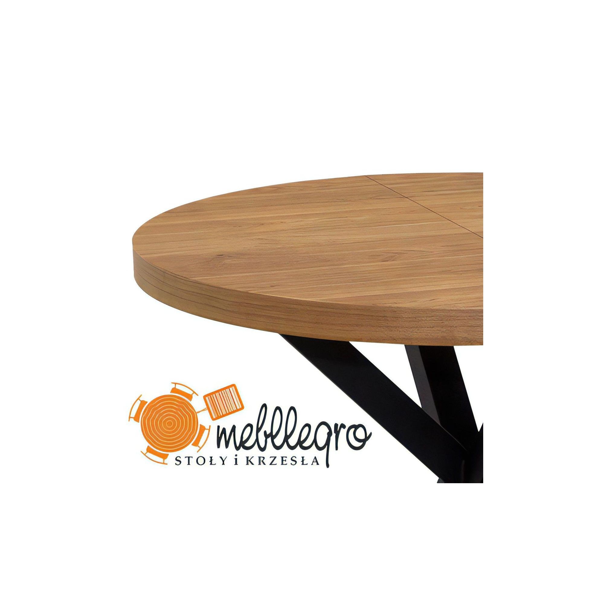 Stół rozkładany do jadalni okrągły z metalowymi nogami – model S27 - obrazek 3