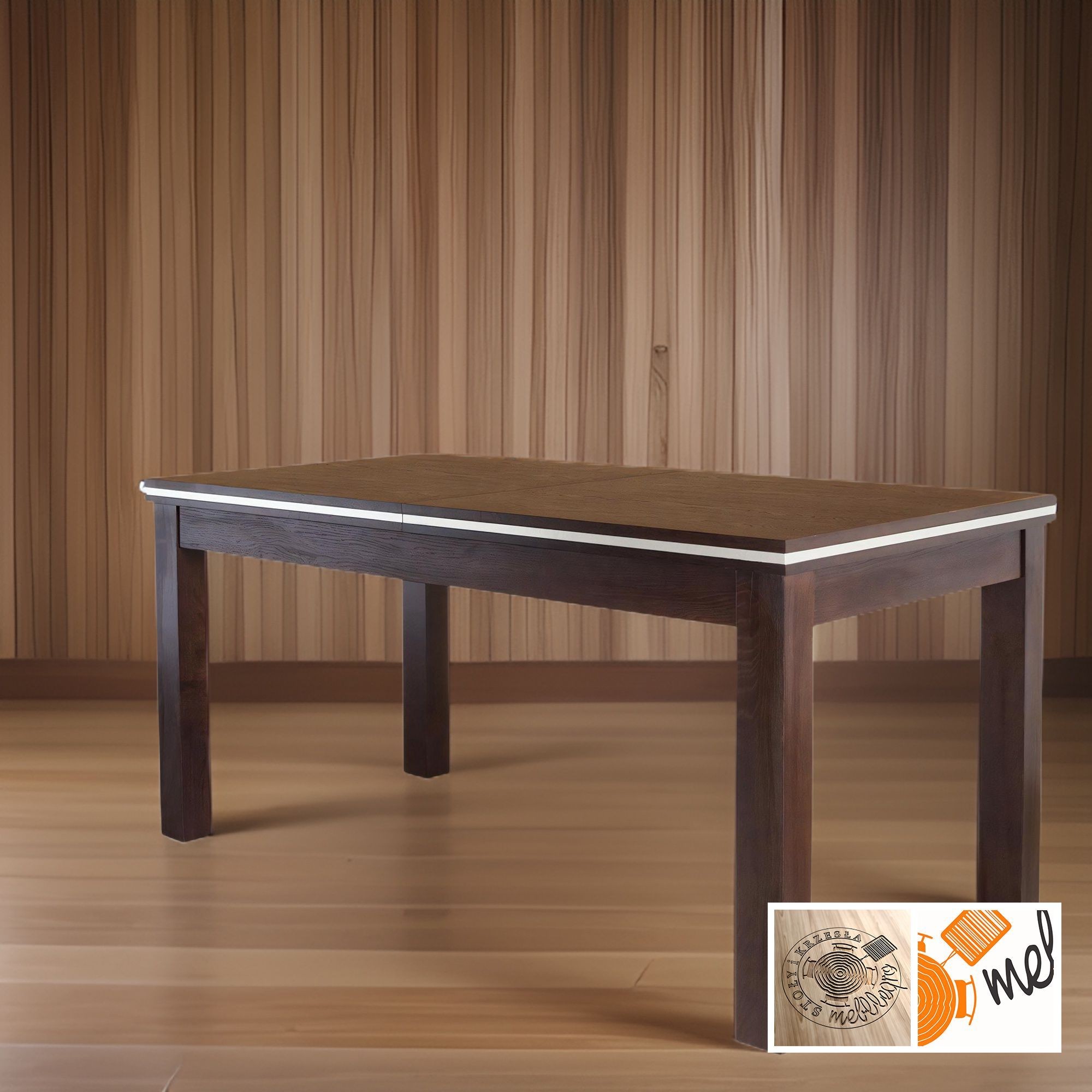 Stół rozkładany prostokątny z blatem i aluminiową wstawką – model S19 - obrazek 4