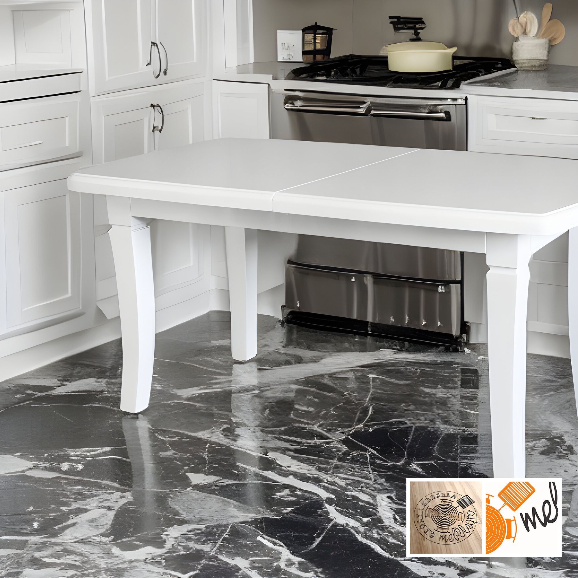 Biały stół rozkładany do jadalni – stylowy model S16 z gładkim blatem - obrazek 4