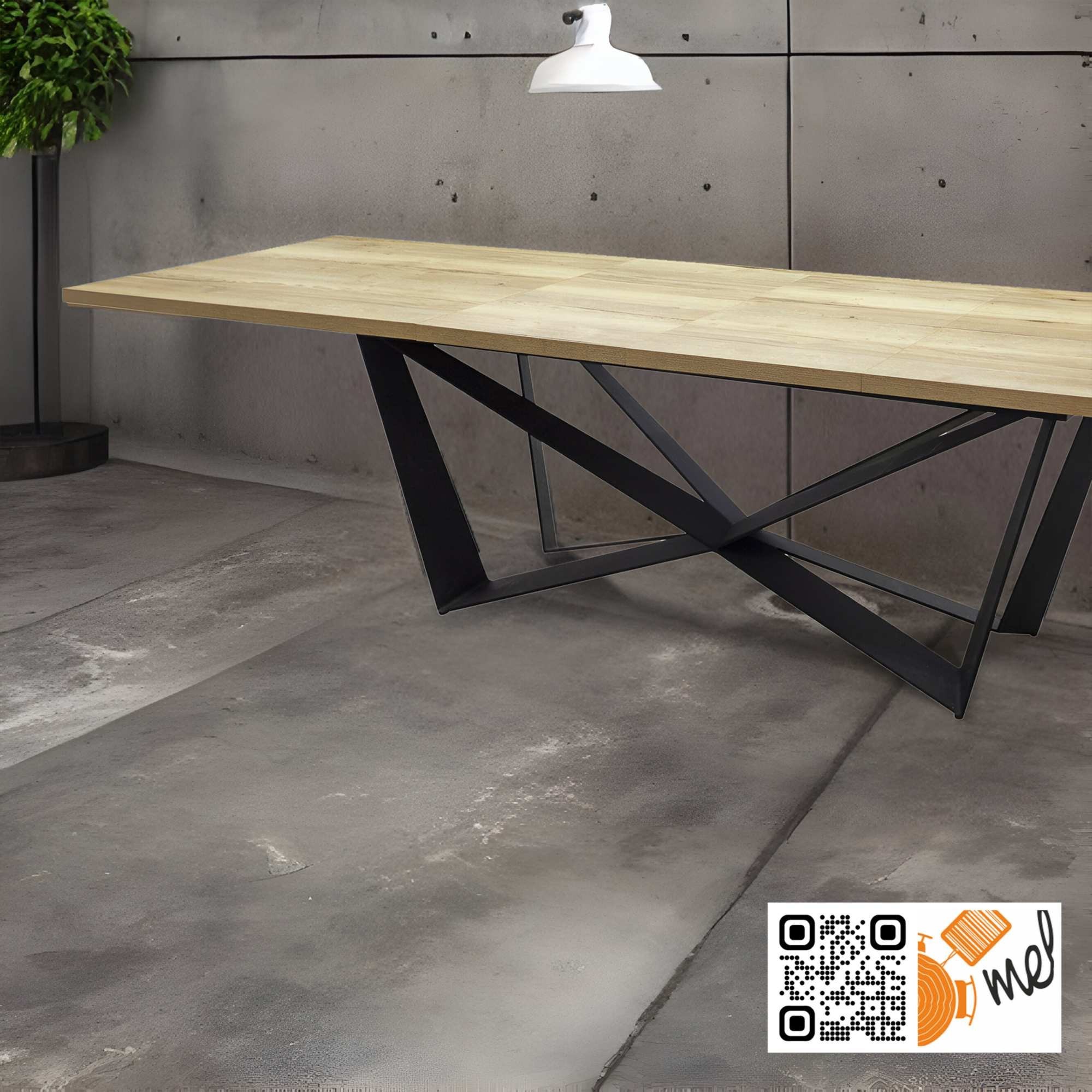 Stół rozkładany industrialny loftowy z metalową nogą – model Skorpion S30 - obrazek 4