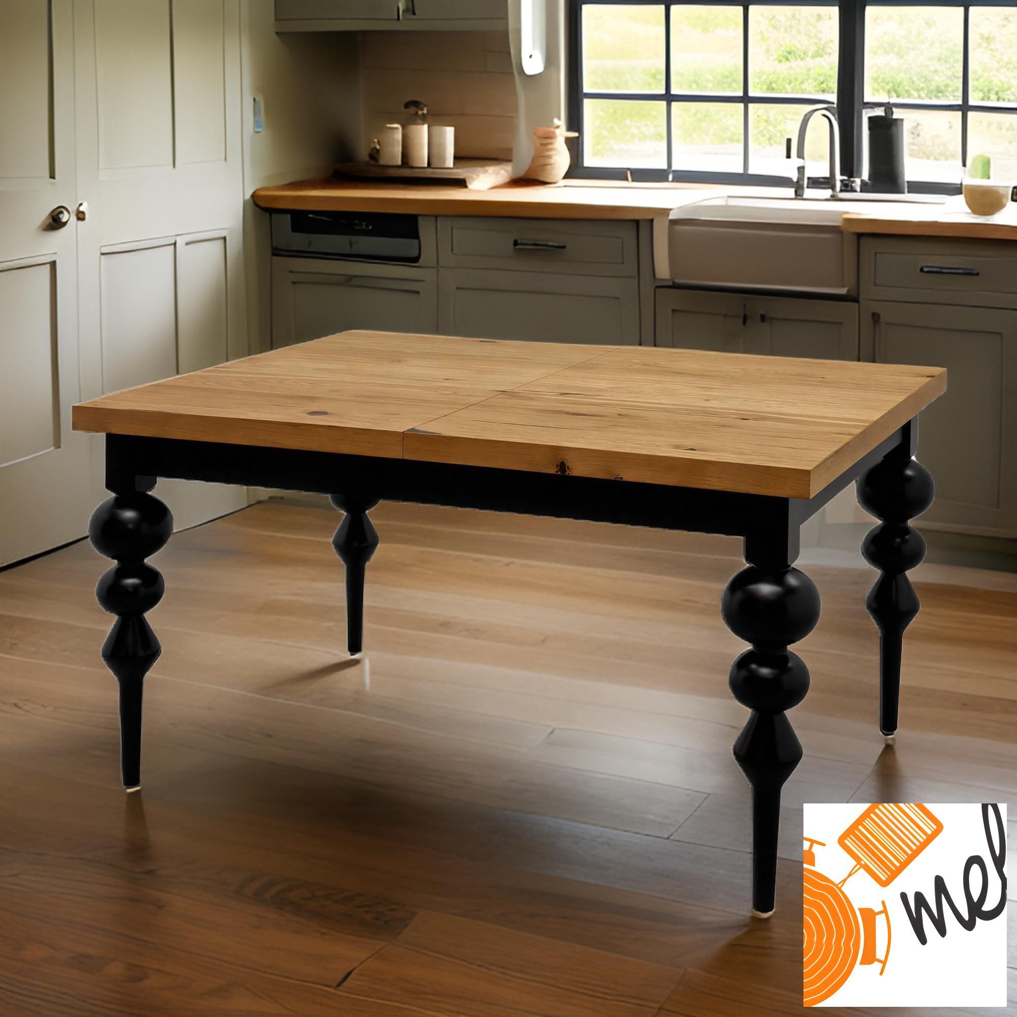 Stół rozkładany glamour z ozdobną toczoną nogą – model Bałwanek S58 do jadalni - obrazek 2