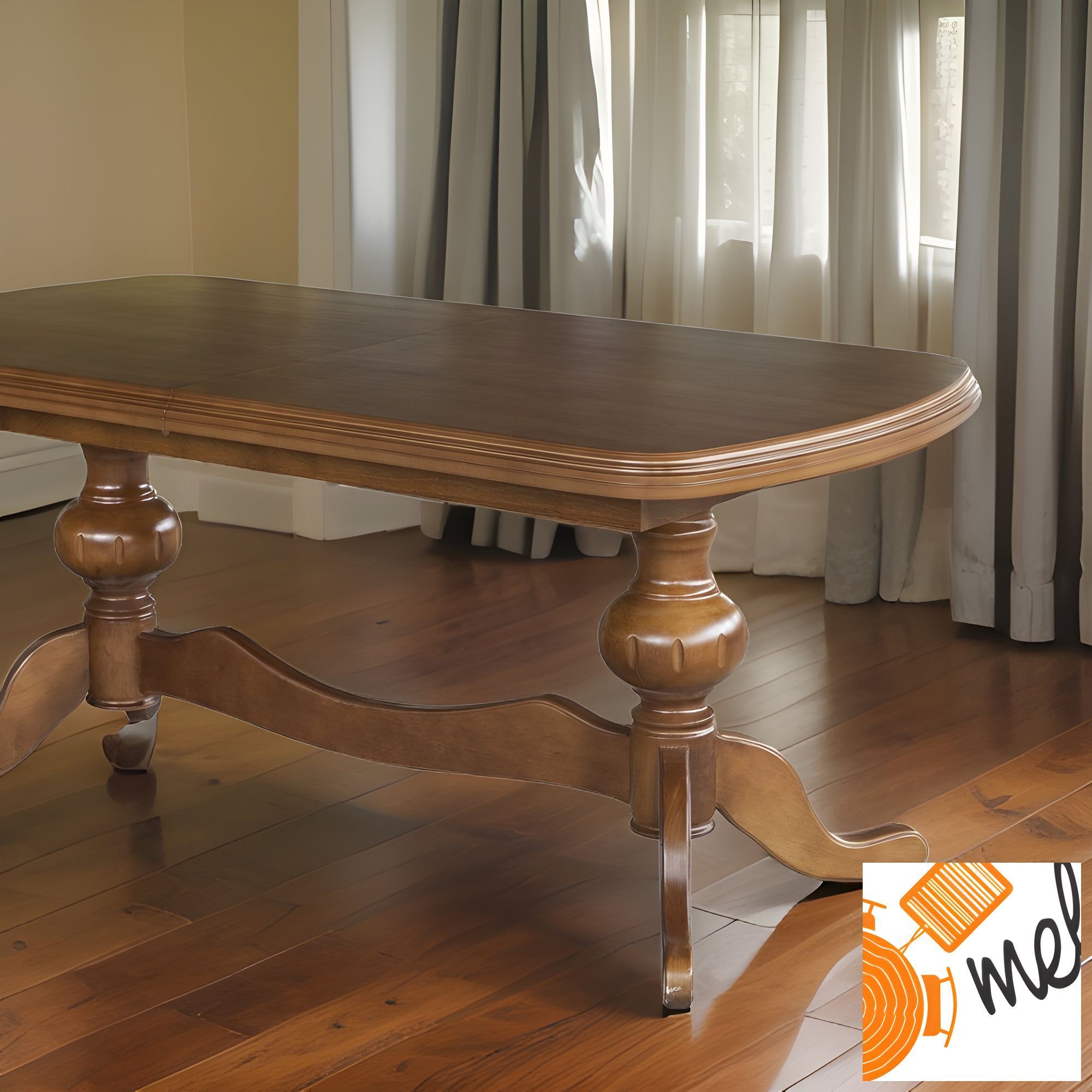Stół rozkładany klasyczny z drewnianą okrągłą nogą – model S49 do jadalni - obrazek 3