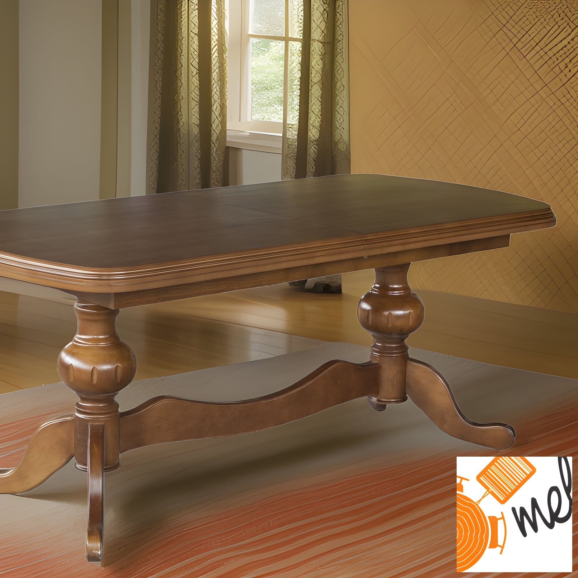 Stół rozkładany klasyczny z drewnianą okrągłą nogą – model S49 do jadalni - obrazek 4