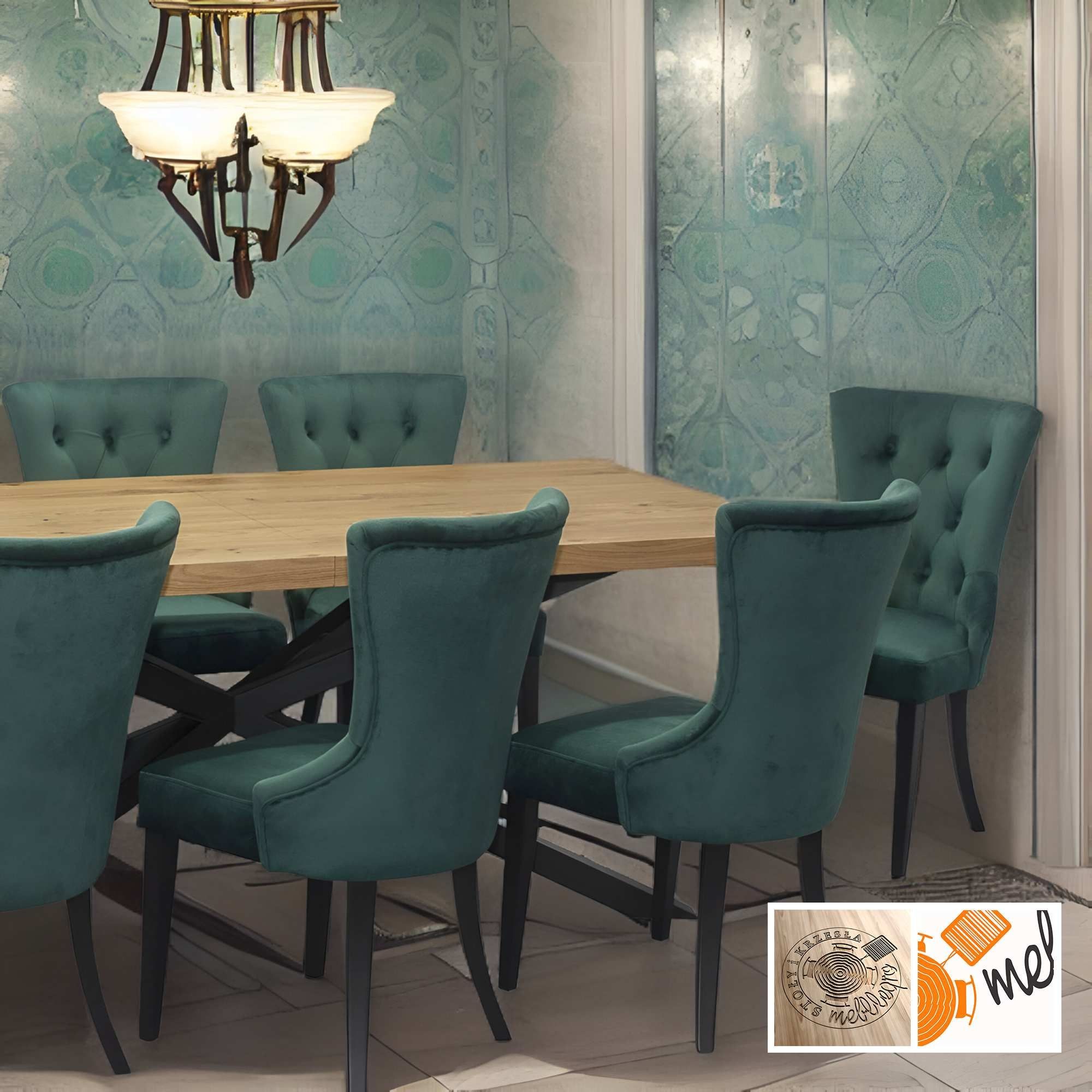 Stół Pająk i Krzesła Pikowane Z21 Industrialny Loft - obrazek 3