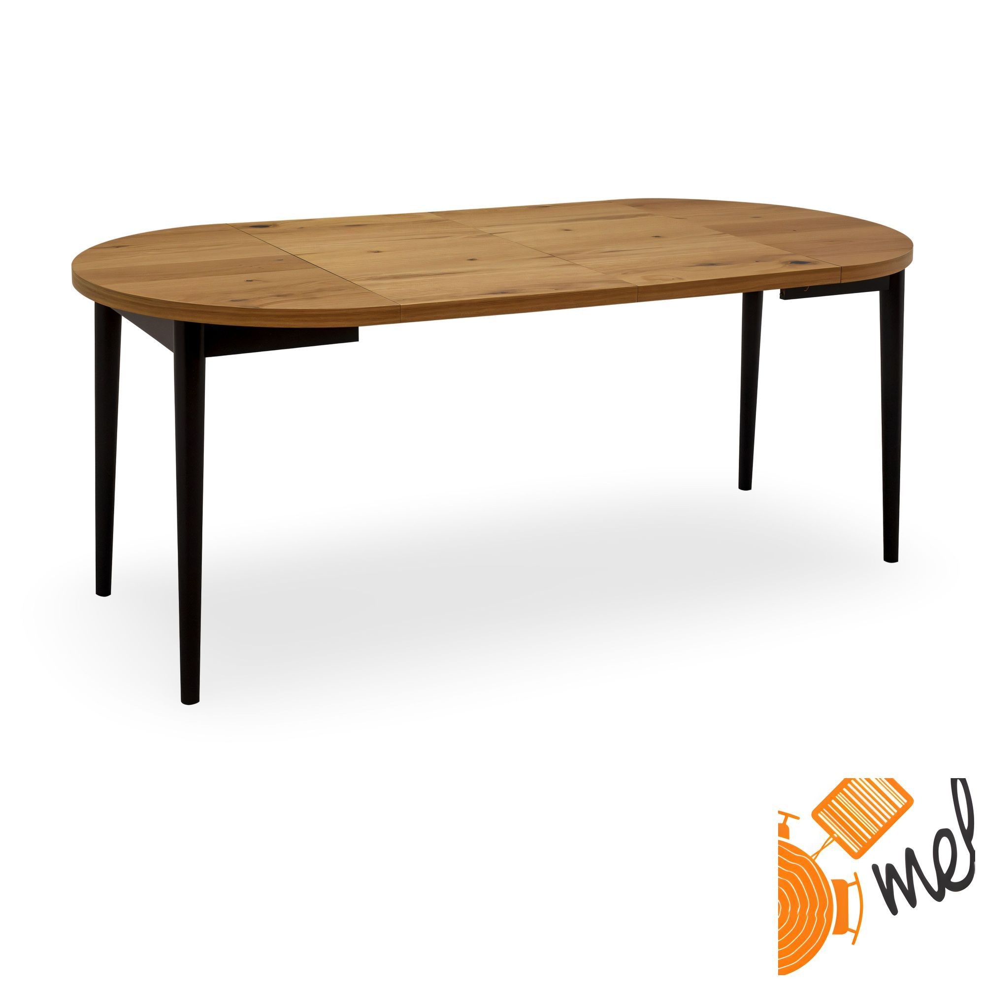 Stół rozkładany okrągły w stylu skandynawskim z toczoną nogą – model S56 - obrazek 3