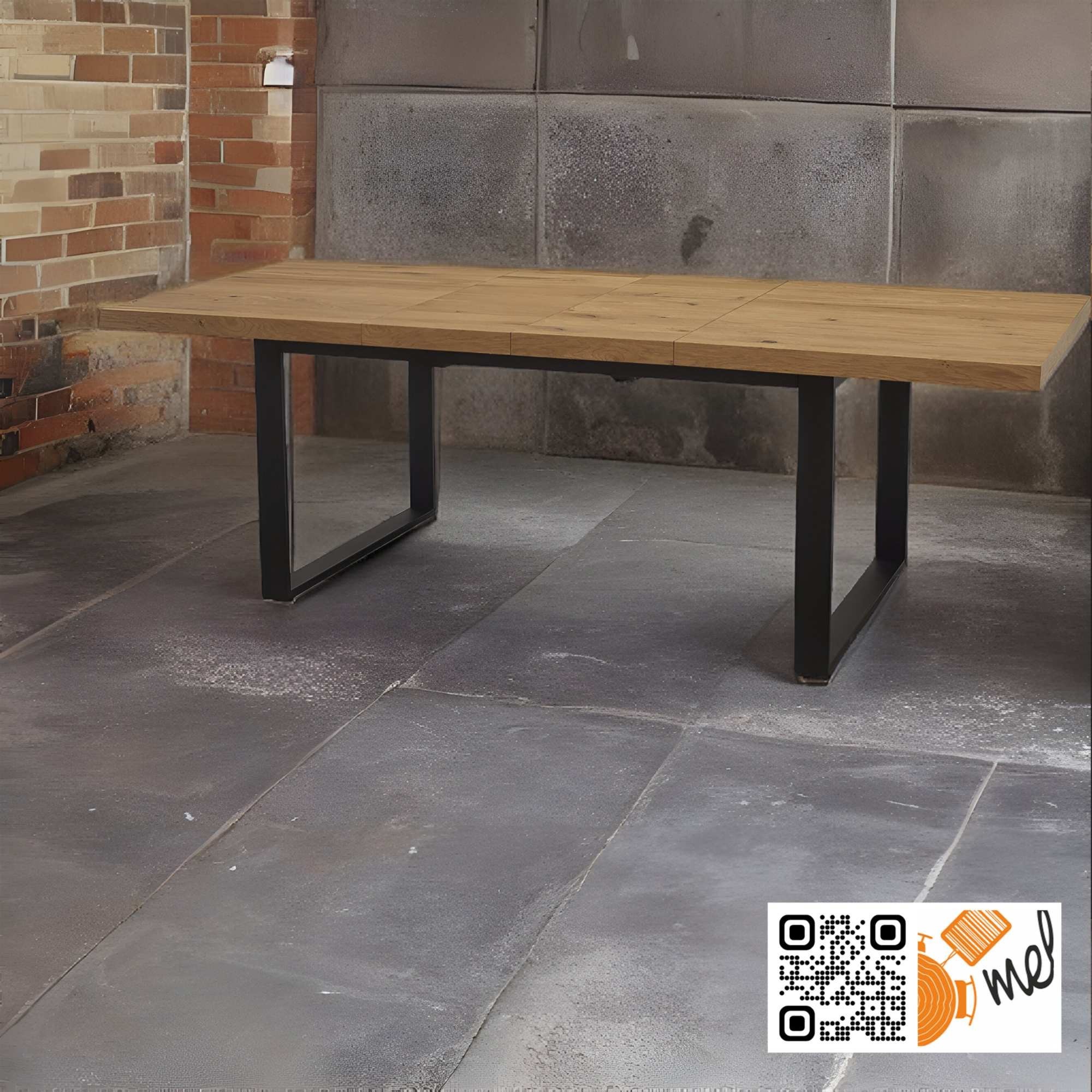 Nowoczesny stół loftowy rozkładany do jadalni – metalowa noga typu U - obrazek 2