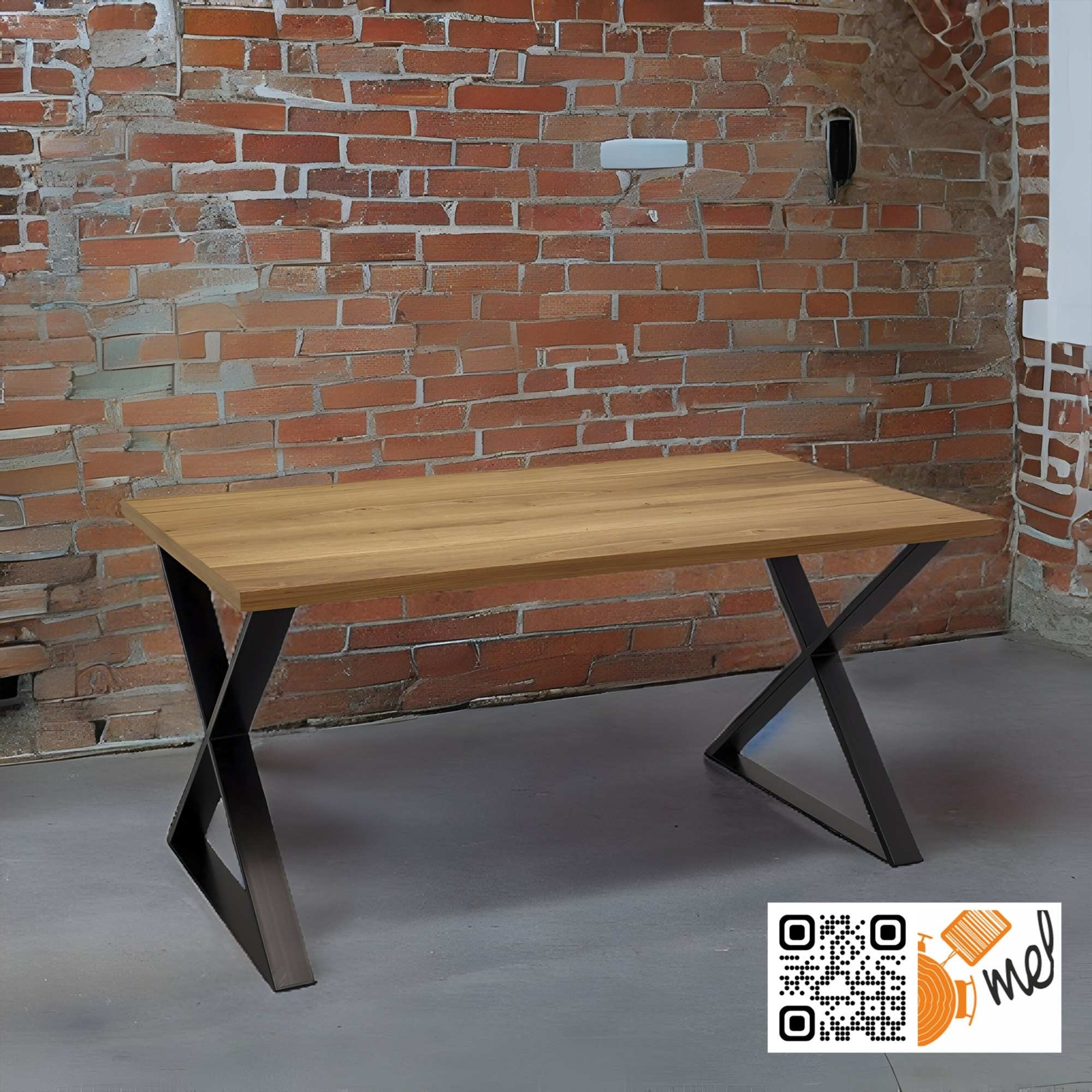 Stół biurko loftowe z nogą X – industrialny styl model S46 - obrazek 2