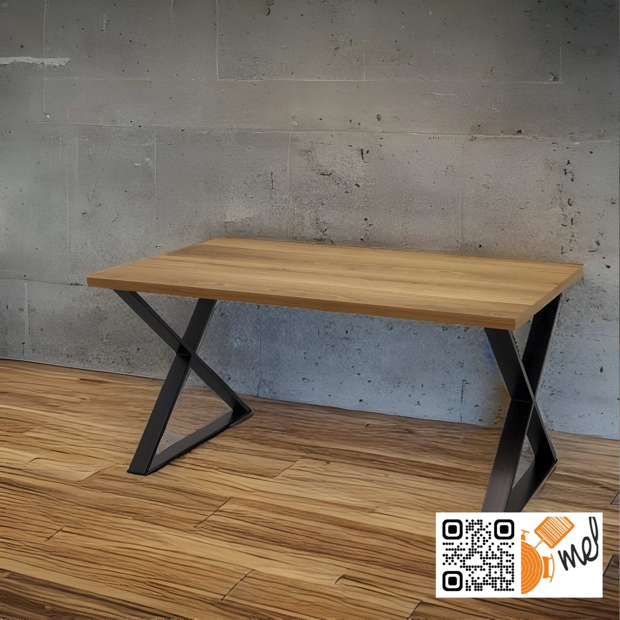 Stół biurko loftowe z nogą X – industrialny styl model S46 - obrazek 3