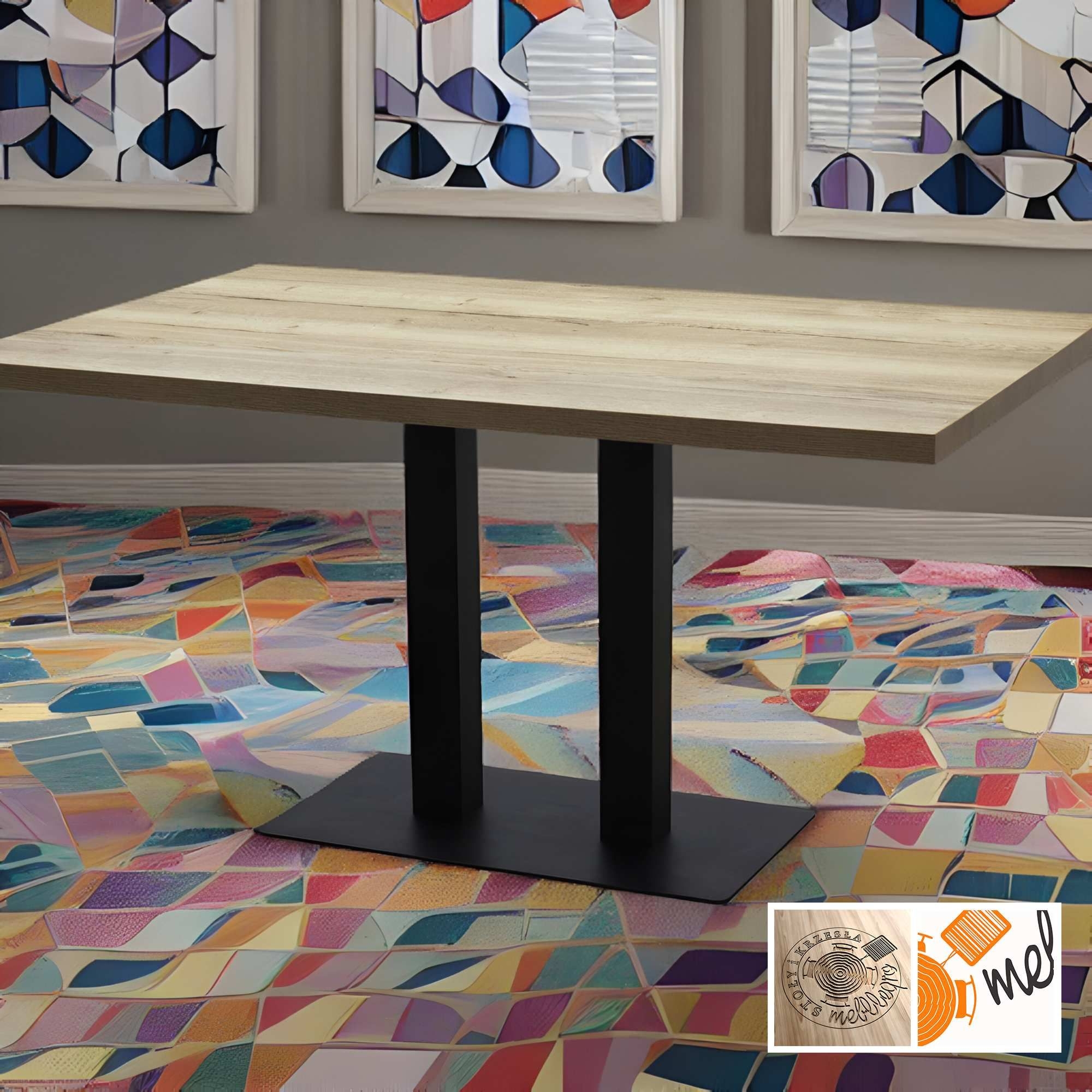 Industrialny stół loftowy do hotelu – metalowa podstawa model S47 - obrazek 4