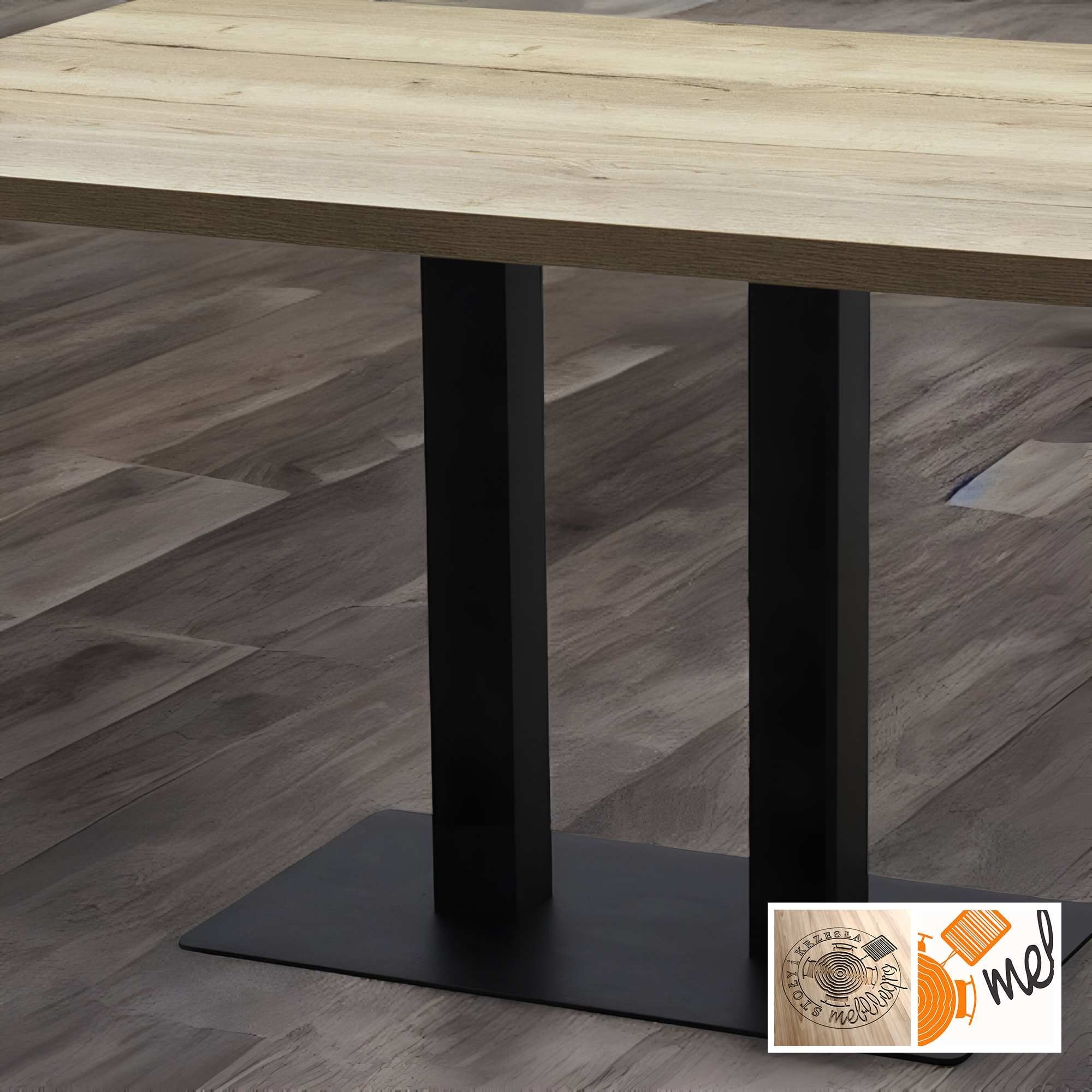 Industrialny stół loftowy do hotelu – metalowa podstawa model S47 - obrazek 5