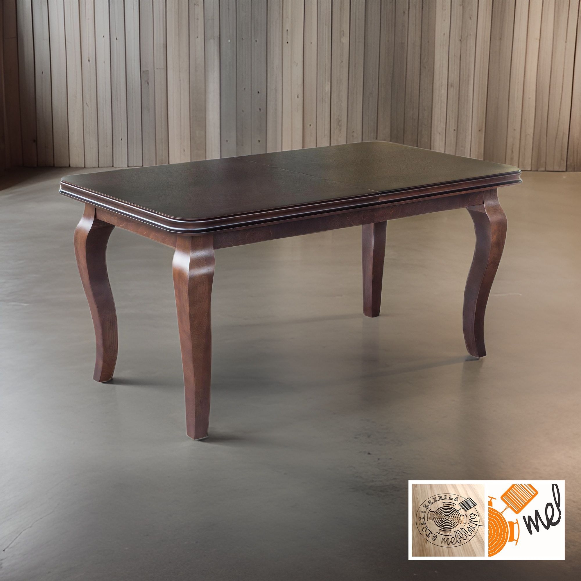 Stylowy stół rozkładany S54 drewniany zaowalony - obrazek 3