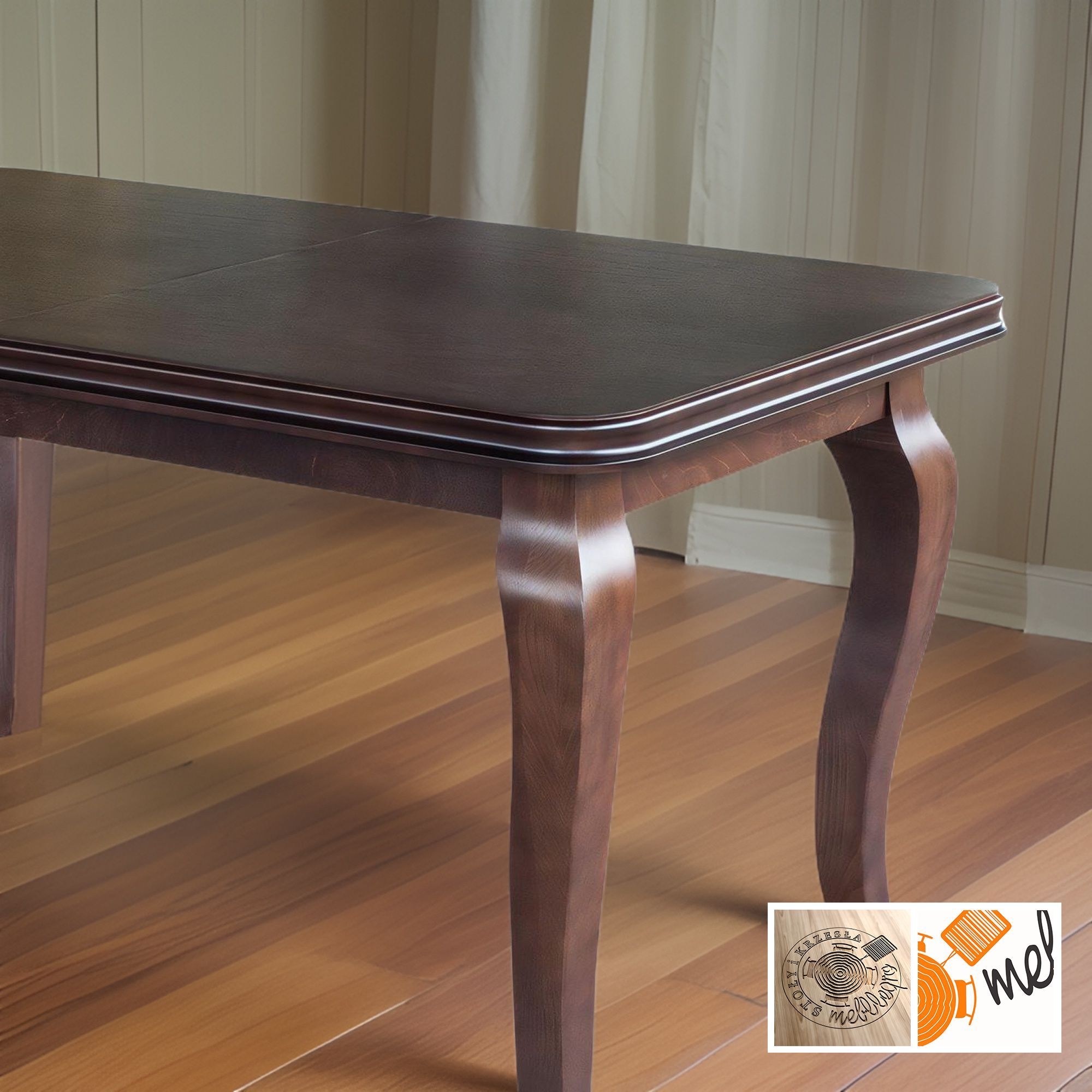 Stylowy stół rozkładany S54 drewniany zaowalony - obrazek 5