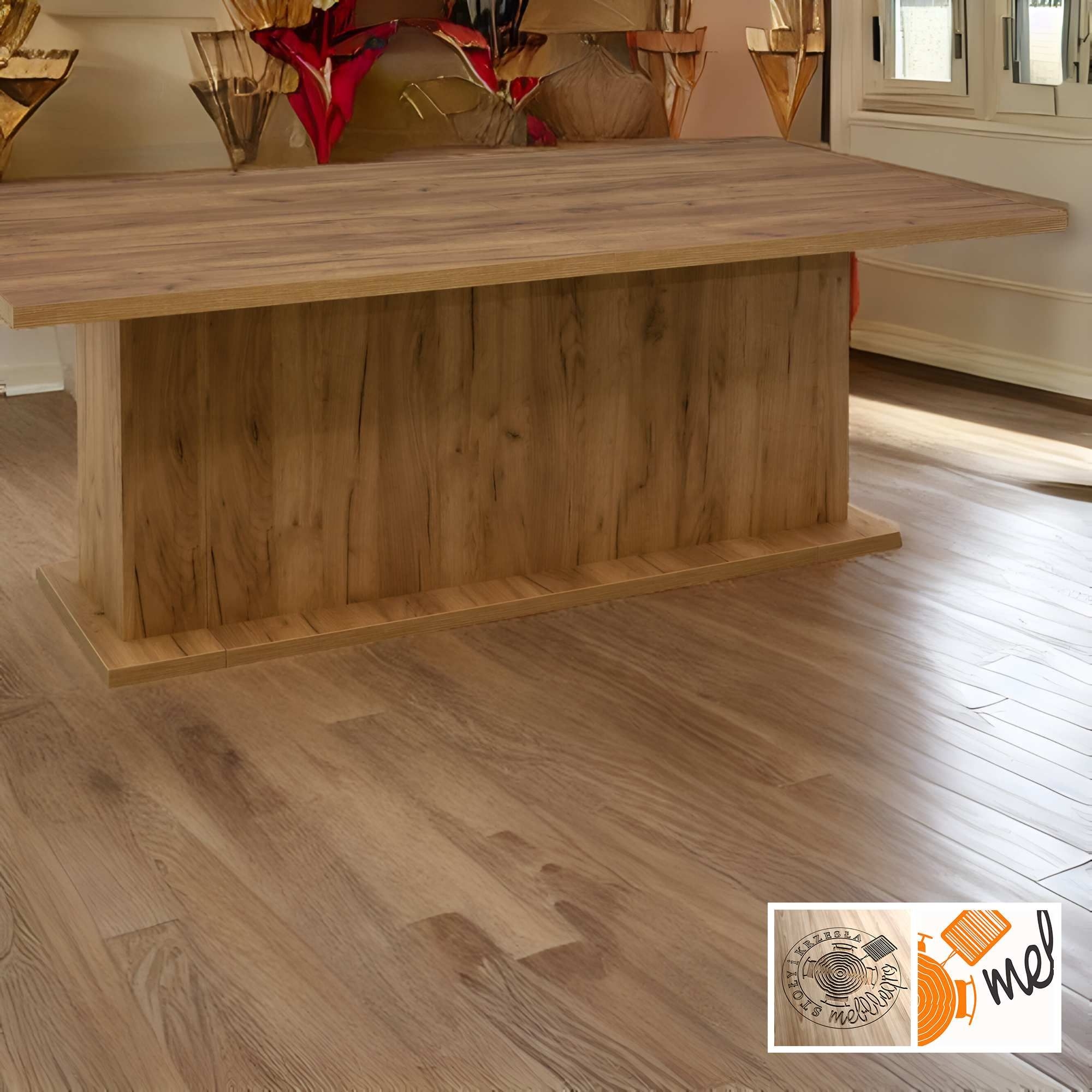 Duży stół rozkładany prostokątny z centralną podstawą – GIGANT XXL model S57 - obrazek 3