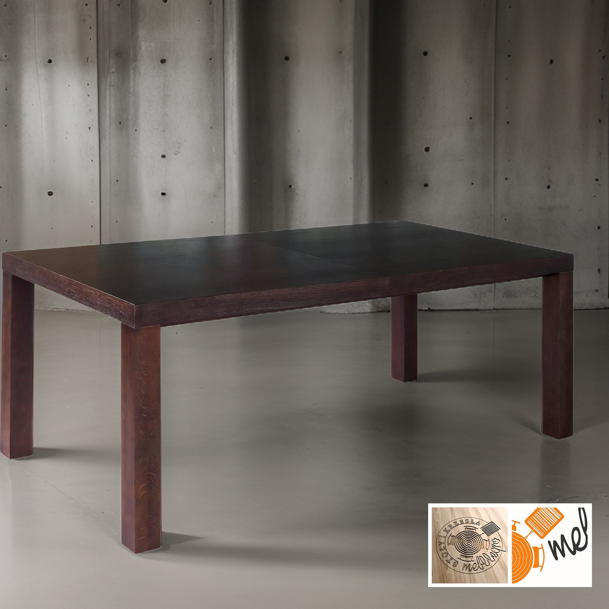 Klasyczny stół rozkładany z forniru dębowego – masywny gruby blat model S59 - obrazek 2