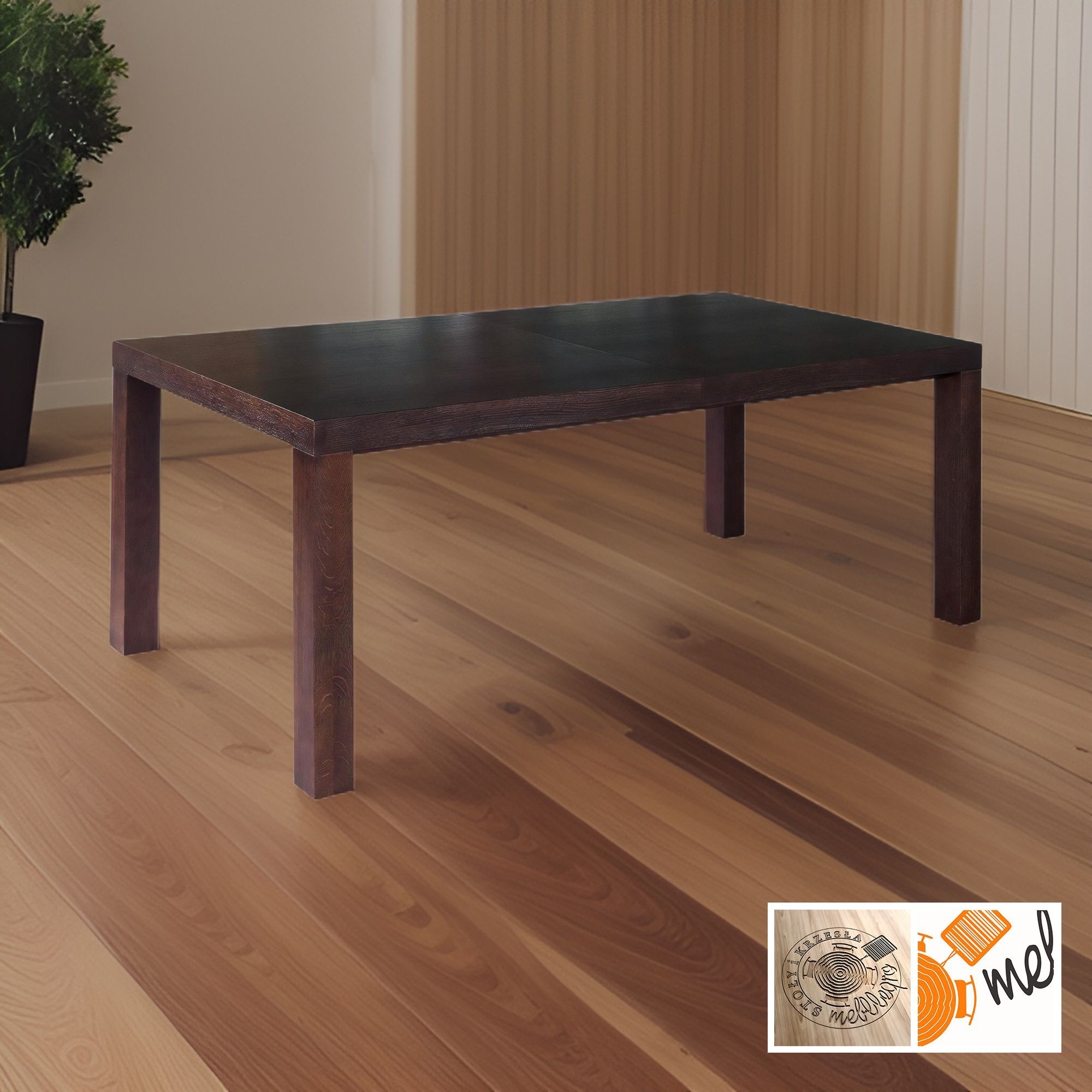 Klasyczny stół rozkładany z forniru dębowego – masywny gruby blat model S59 - obrazek 3