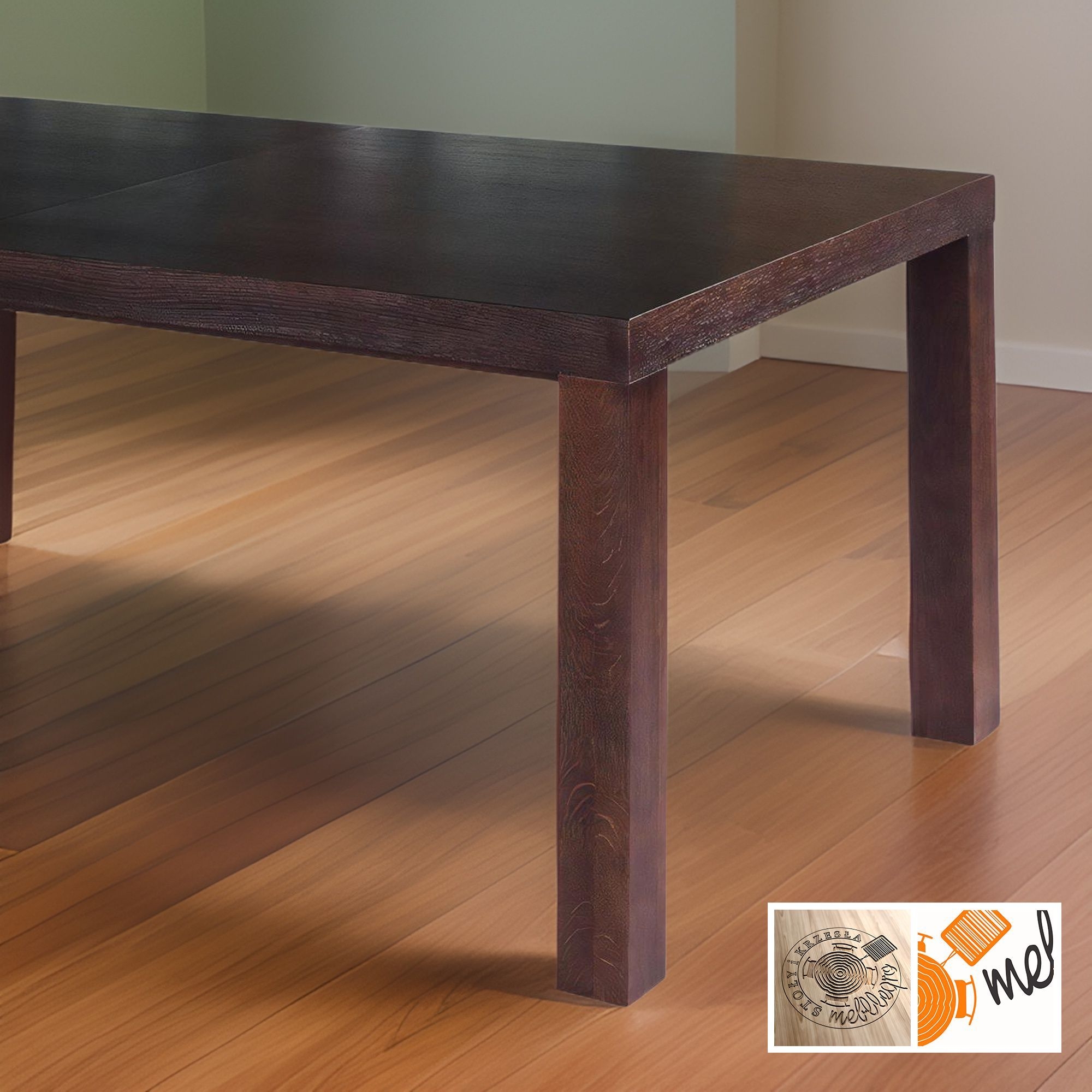 Klasyczny stół rozkładany z forniru dębowego – masywny gruby blat model S59 - obrazek 4