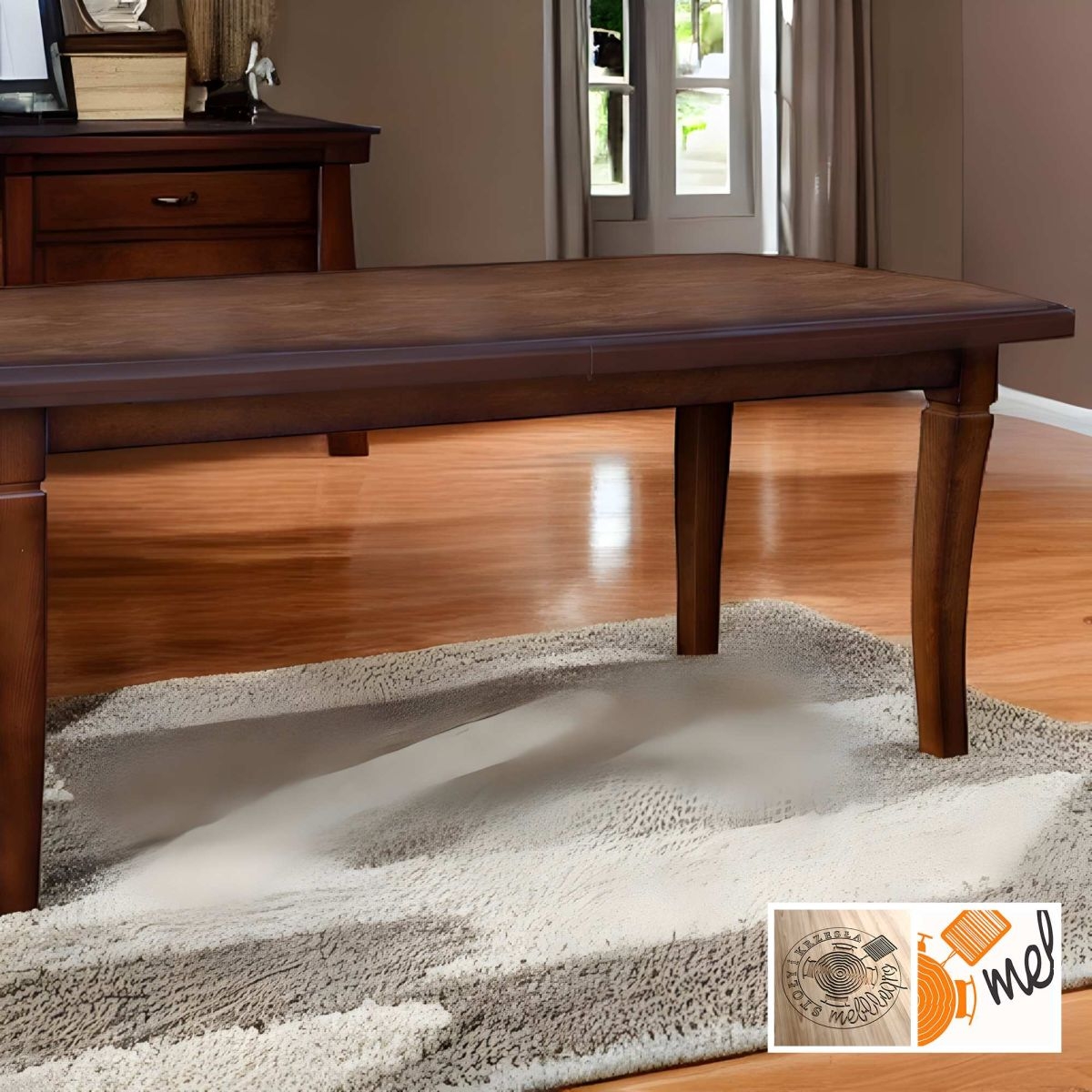 Stylowy stół rozkładany z forniru dębowego – model S01 z efektem cieniowania - obrazek 3