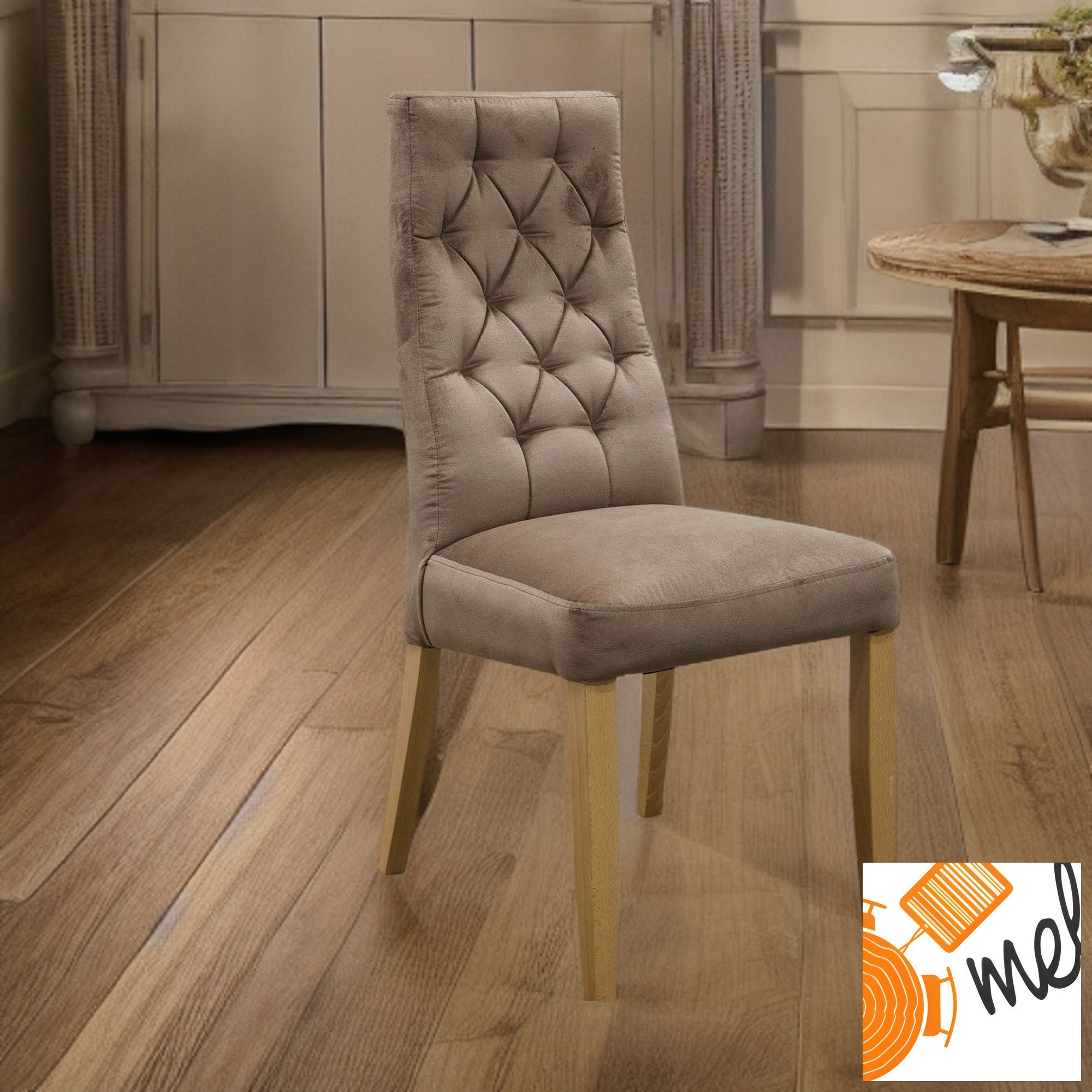 Tapicerowane Krzesło K113 Pikowane z Nogą Prostą - obrazek 2