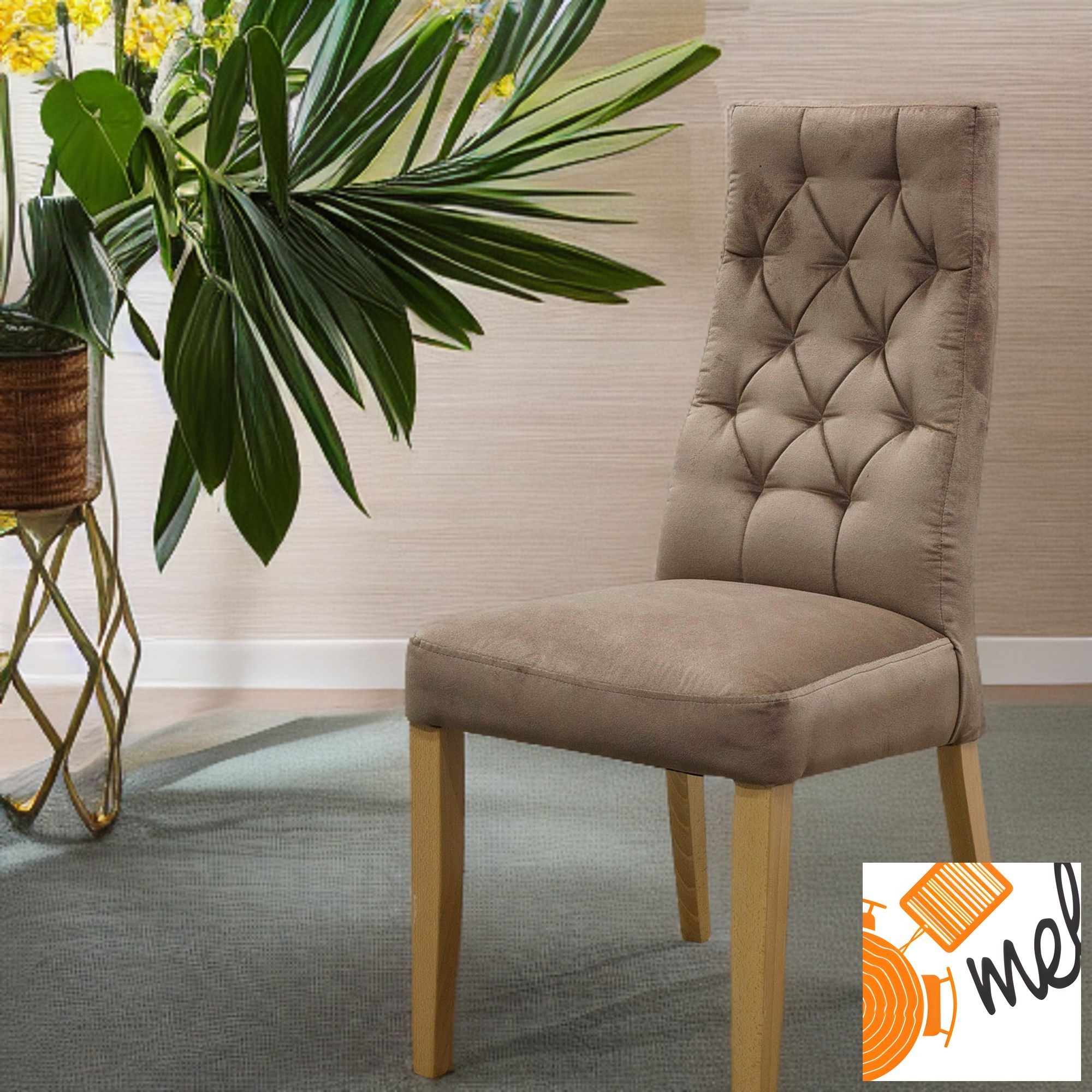 Tapicerowane Krzesło K113 Pikowane z Nogą Prostą - obrazek 3