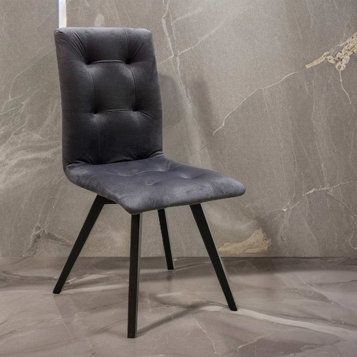 Wygodne krzesło K122 Edyta pikowane, nogi czarne - obrazek 3