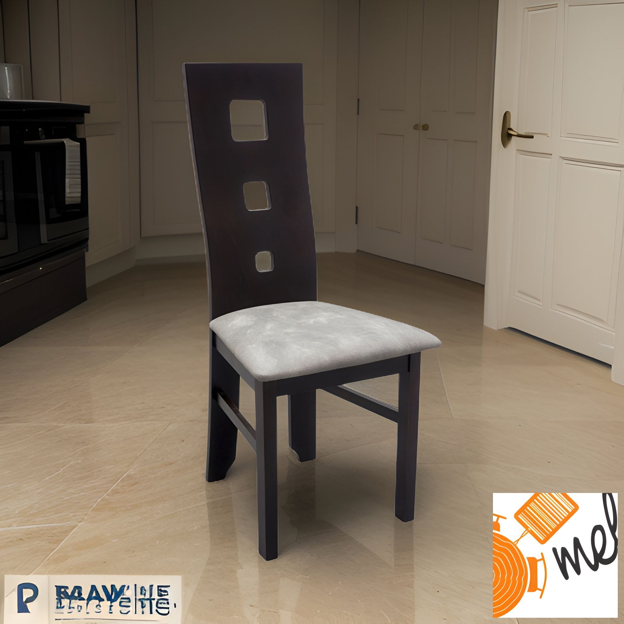 Drewniane Krzesło K133 Wysokie Oparcie 3 Kwadraty - obrazek 4