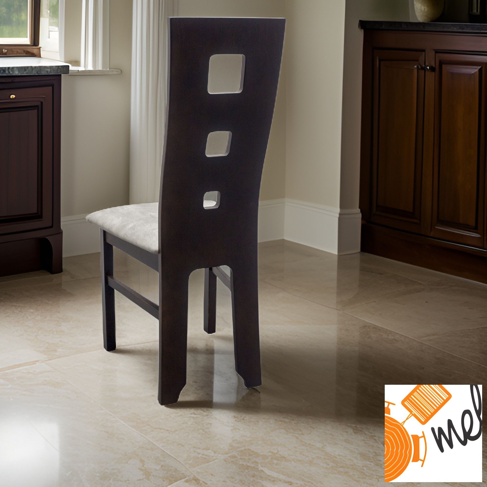 Drewniane Krzesło K133 Wysokie Oparcie 3 Kwadraty - obrazek 5