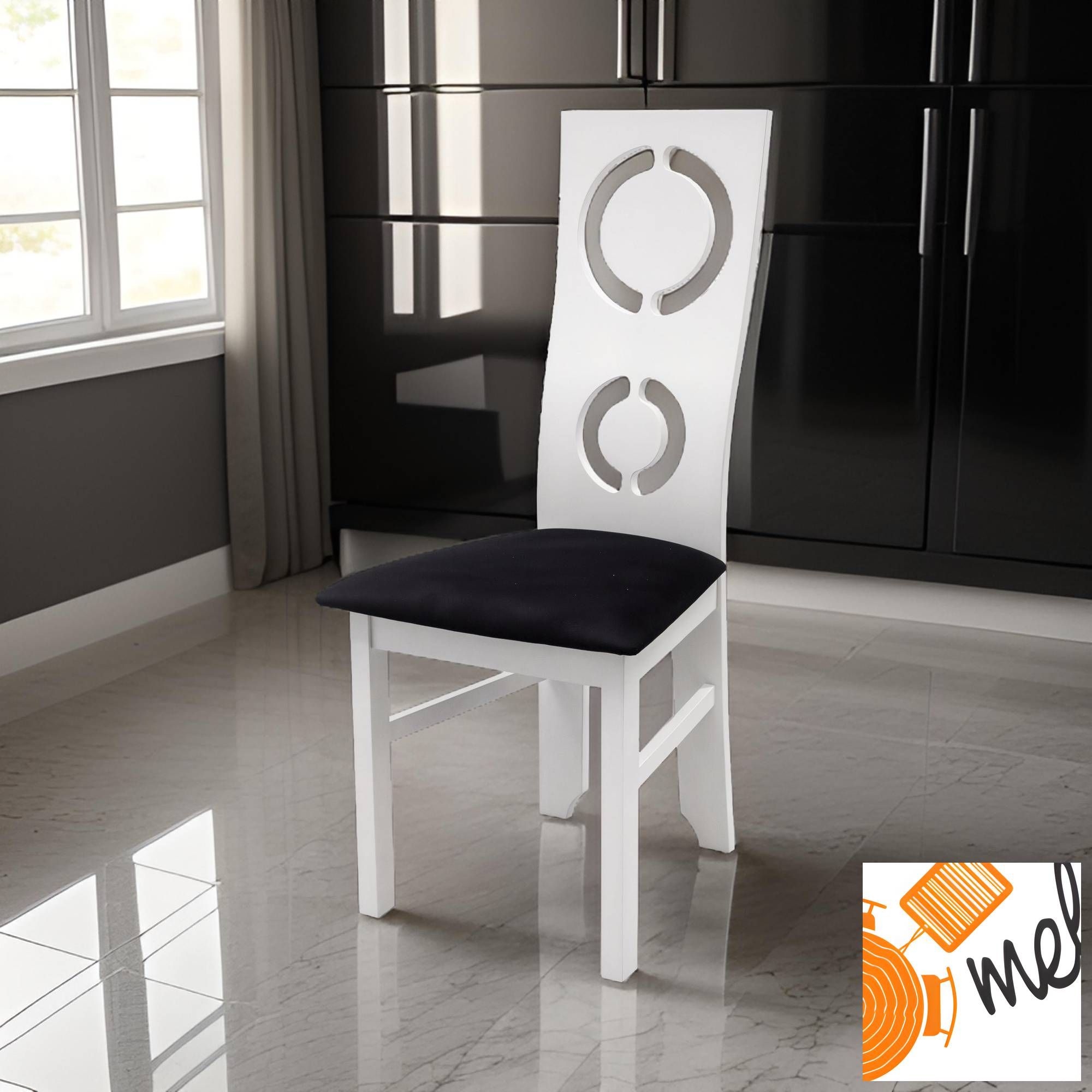 Drewniane Krzesło K134 Białe z Miękkim Siedziskiem - obrazek 2