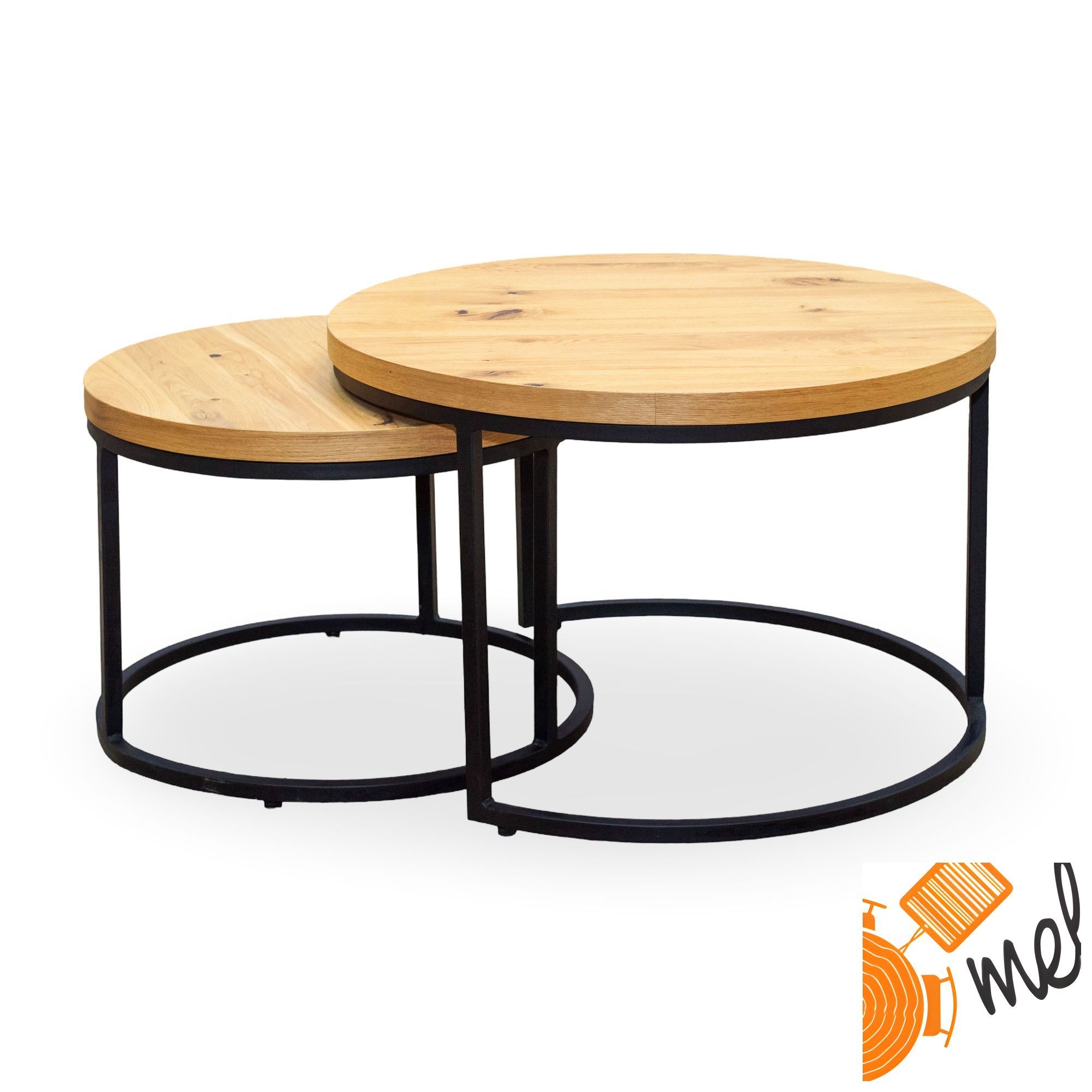 Podwójny Stolik Kawowy Ł07 Okrągły 2w1 - obrazek 2