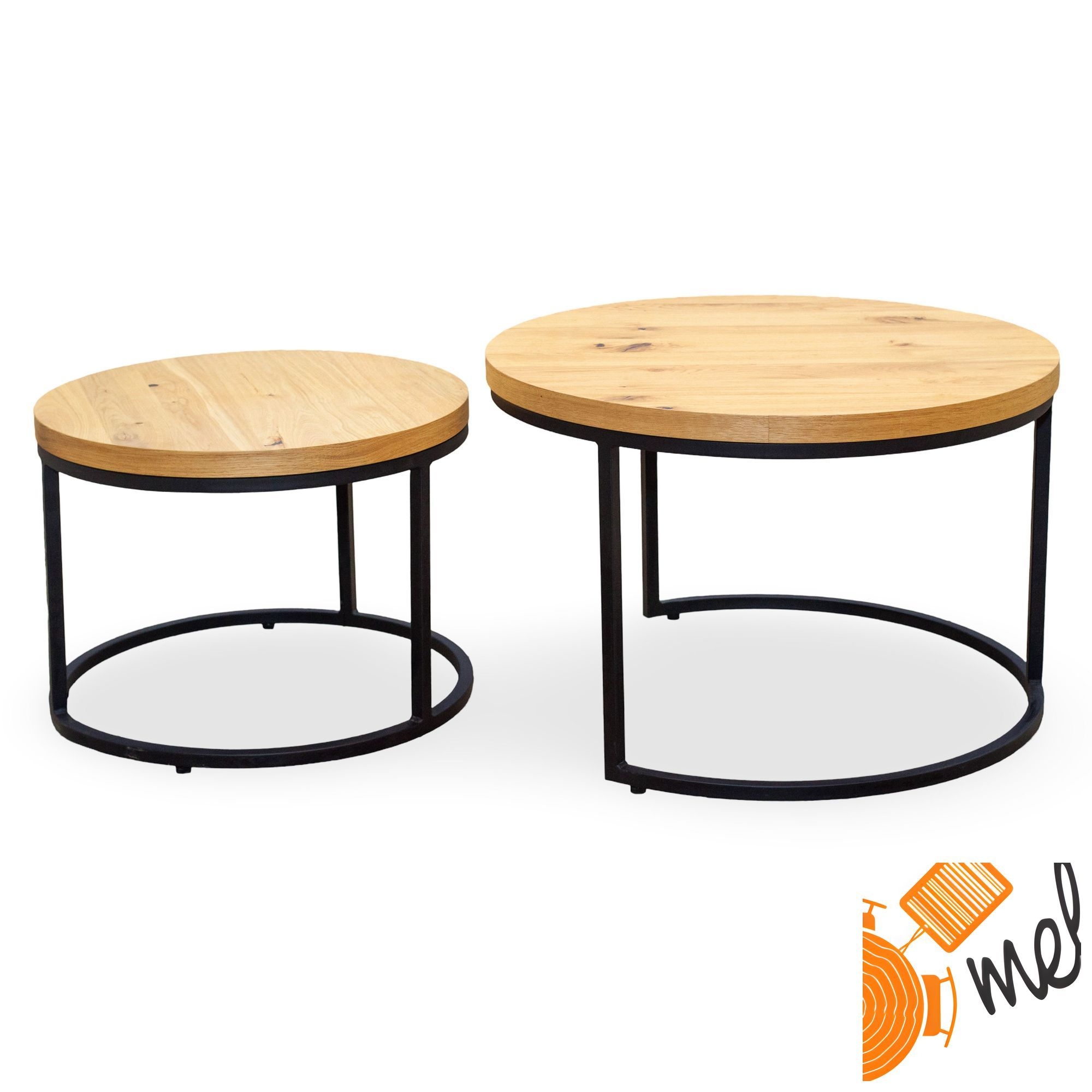 Podwójny Stolik Kawowy Ł07 Okrągły 2w1 - obrazek 3