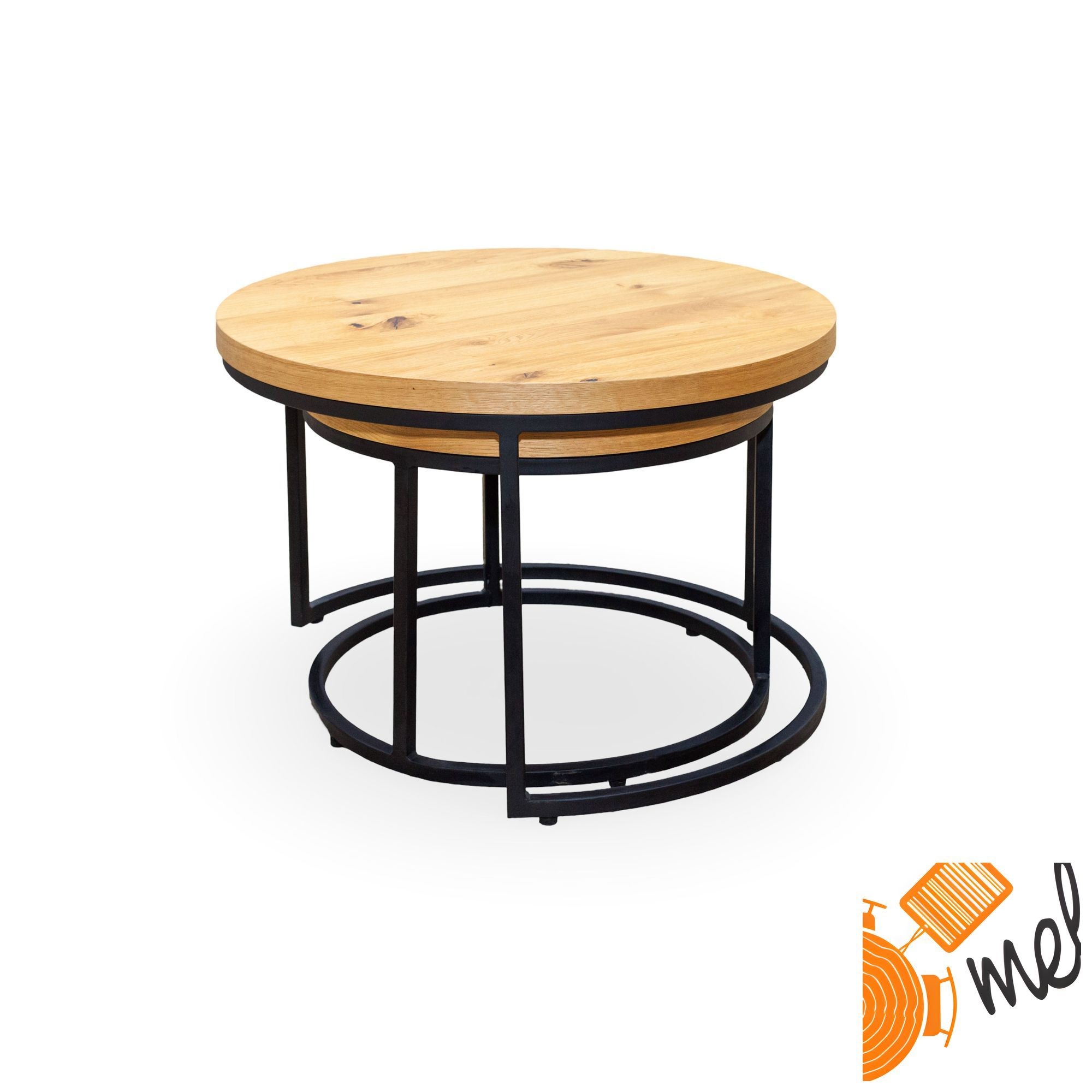 Podwójny Stolik Kawowy Ł07 Okrągły 2w1 - obrazek 4