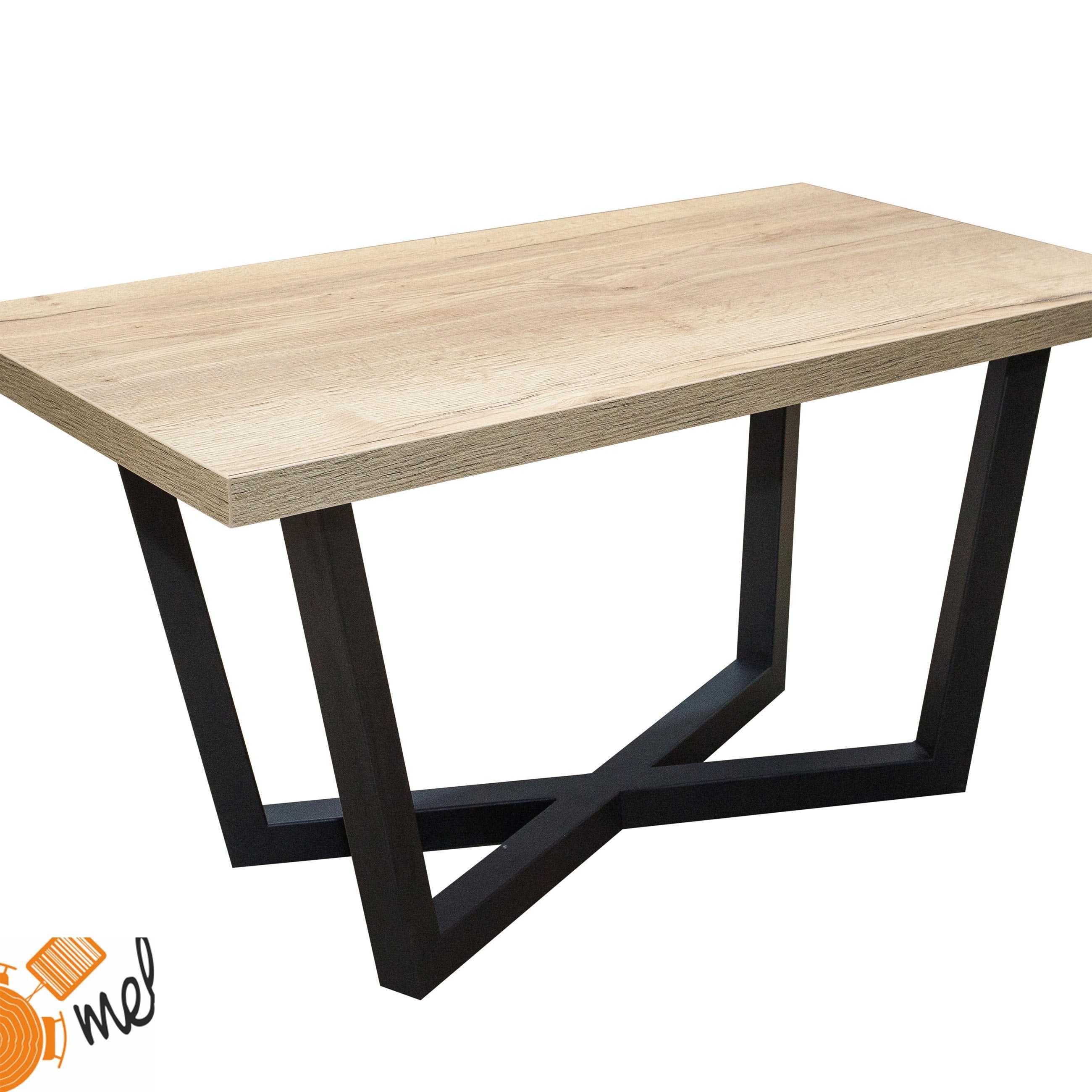 Ława Ł08 stolik kawowy dębowy nogi V-ki metalowe