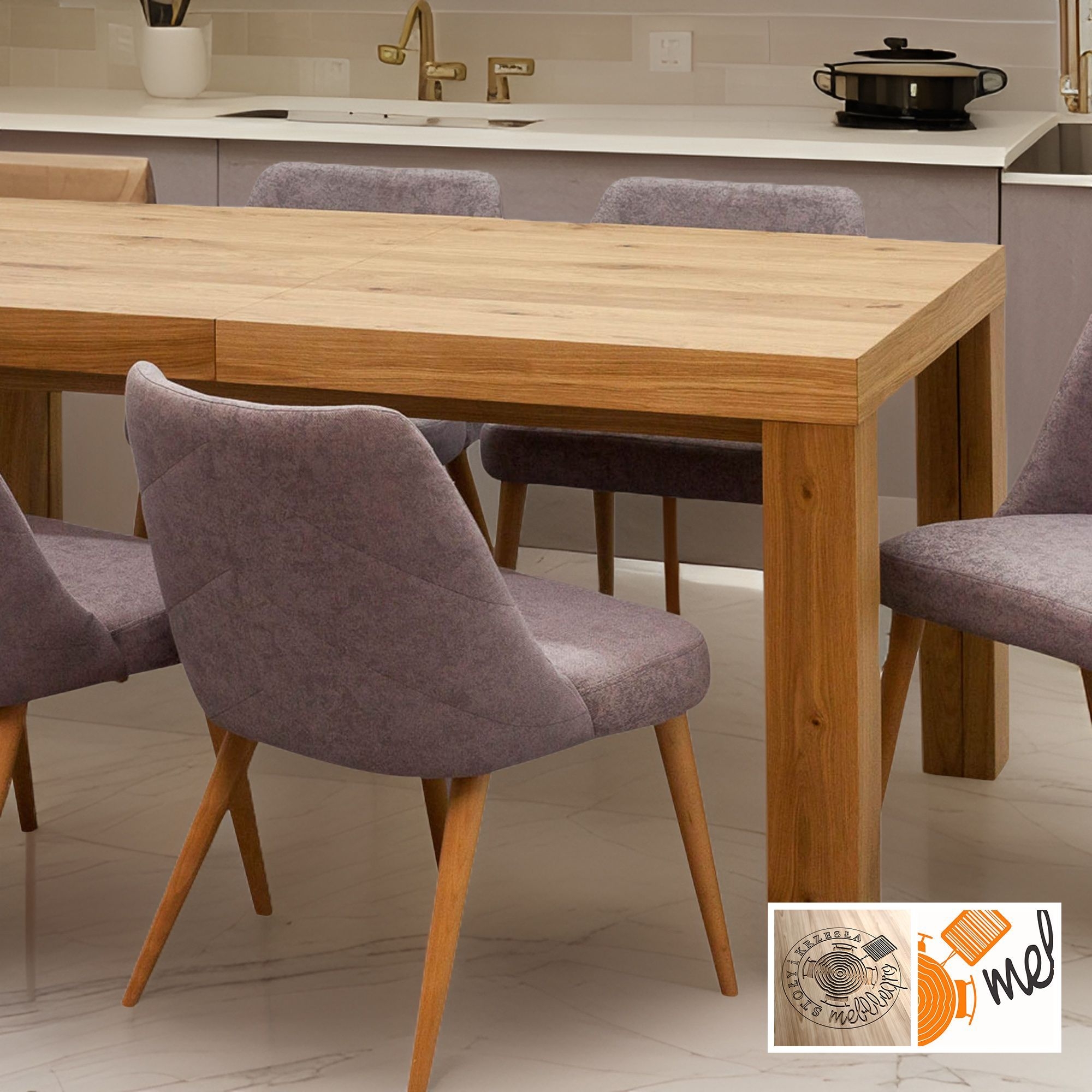 Duży stół rozkładany z krzesłami Z23 zestaw dla 6 osób - obrazek 2