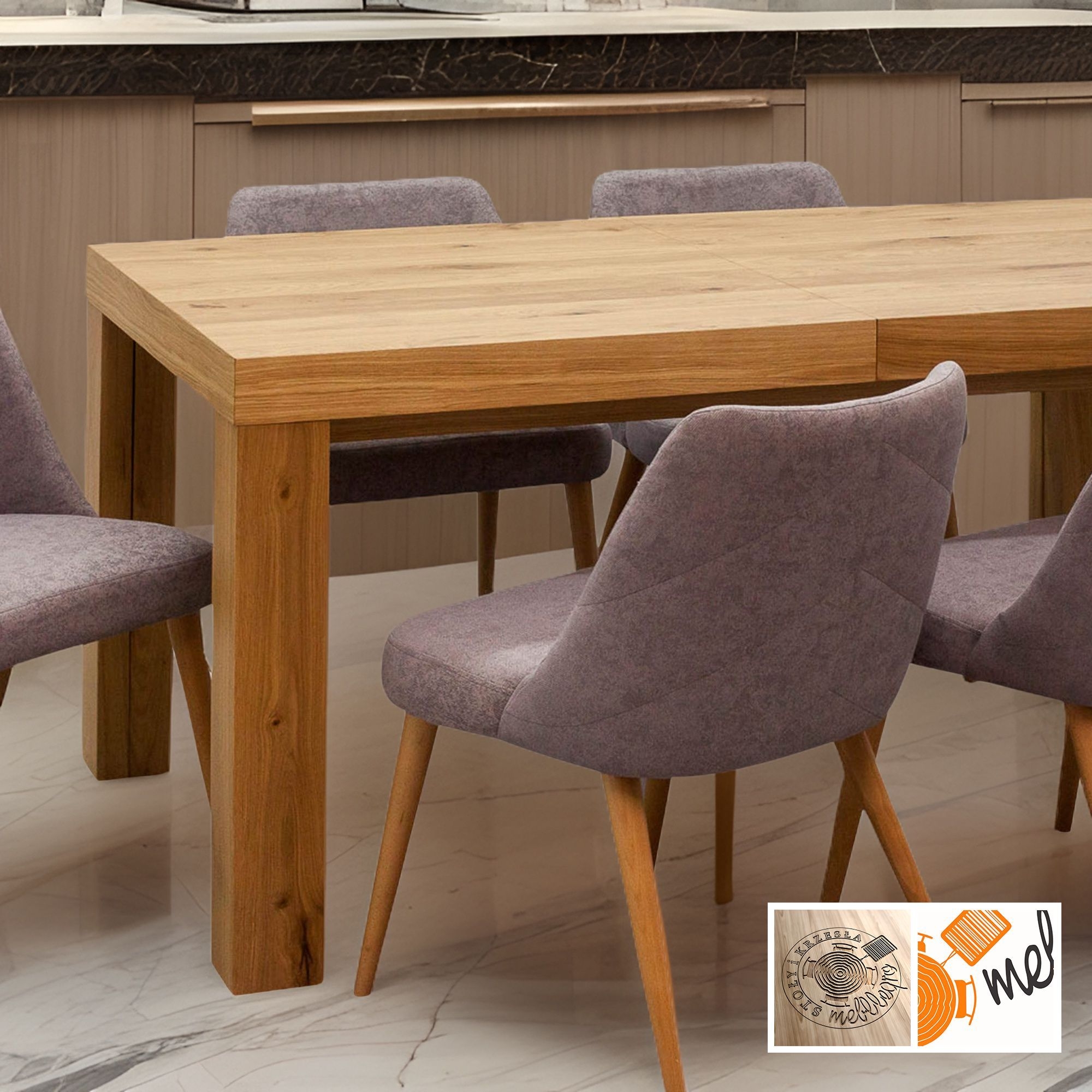 Duży stół rozkładany z krzesłami Z23 zestaw dla 6 osób - obrazek 3