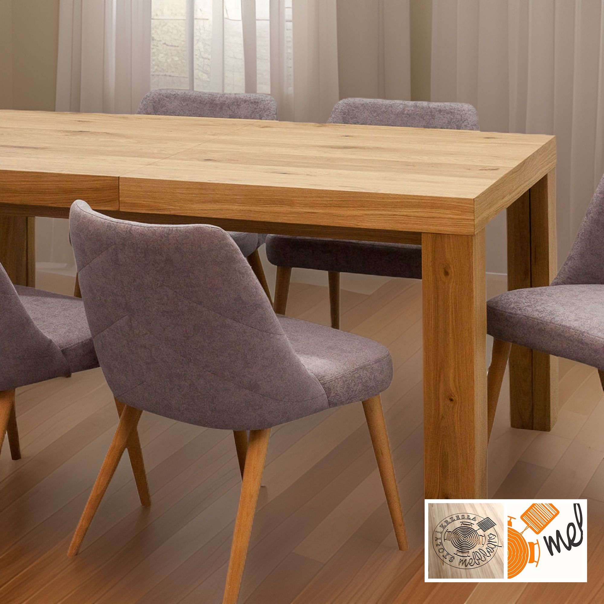 Duży stół rozkładany z krzesłami Z23 zestaw dla 6 osób - obrazek 4