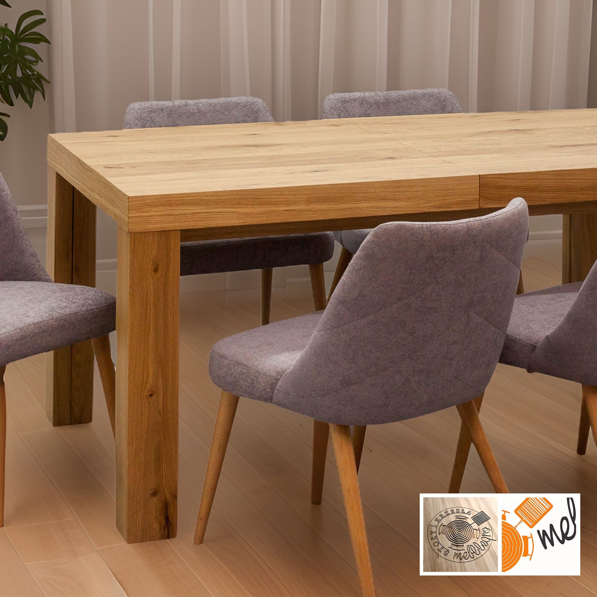 Duży stół rozkładany z krzesłami Z23 zestaw dla 6 osób - obrazek 5