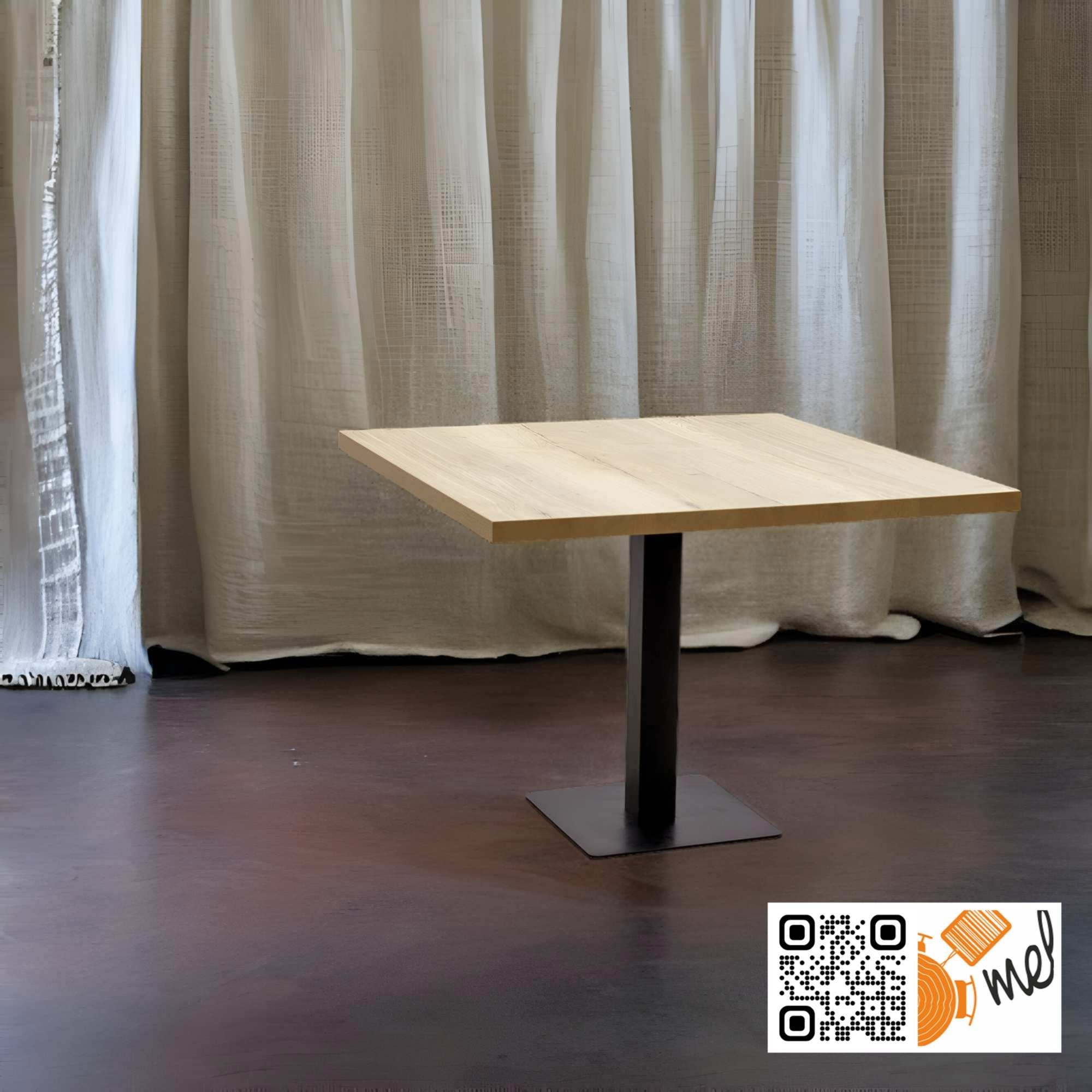 Kwadratowy Stolik S44 Na Jednej Nodze z Metalu - obrazek 4