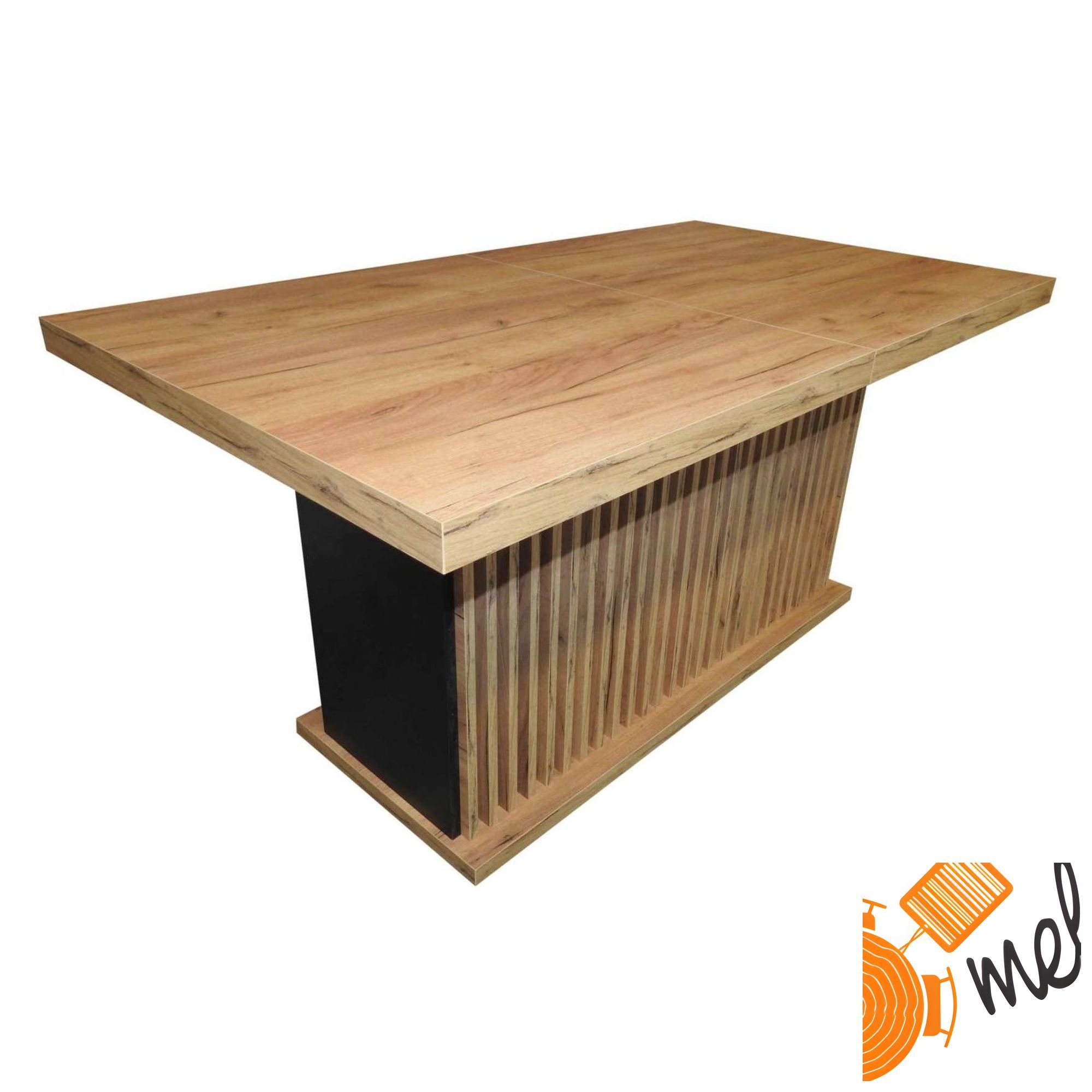 Stół rozkładany z nogą kolumnową i lamelami – nowoczesny design - model S94 - obrazek 2