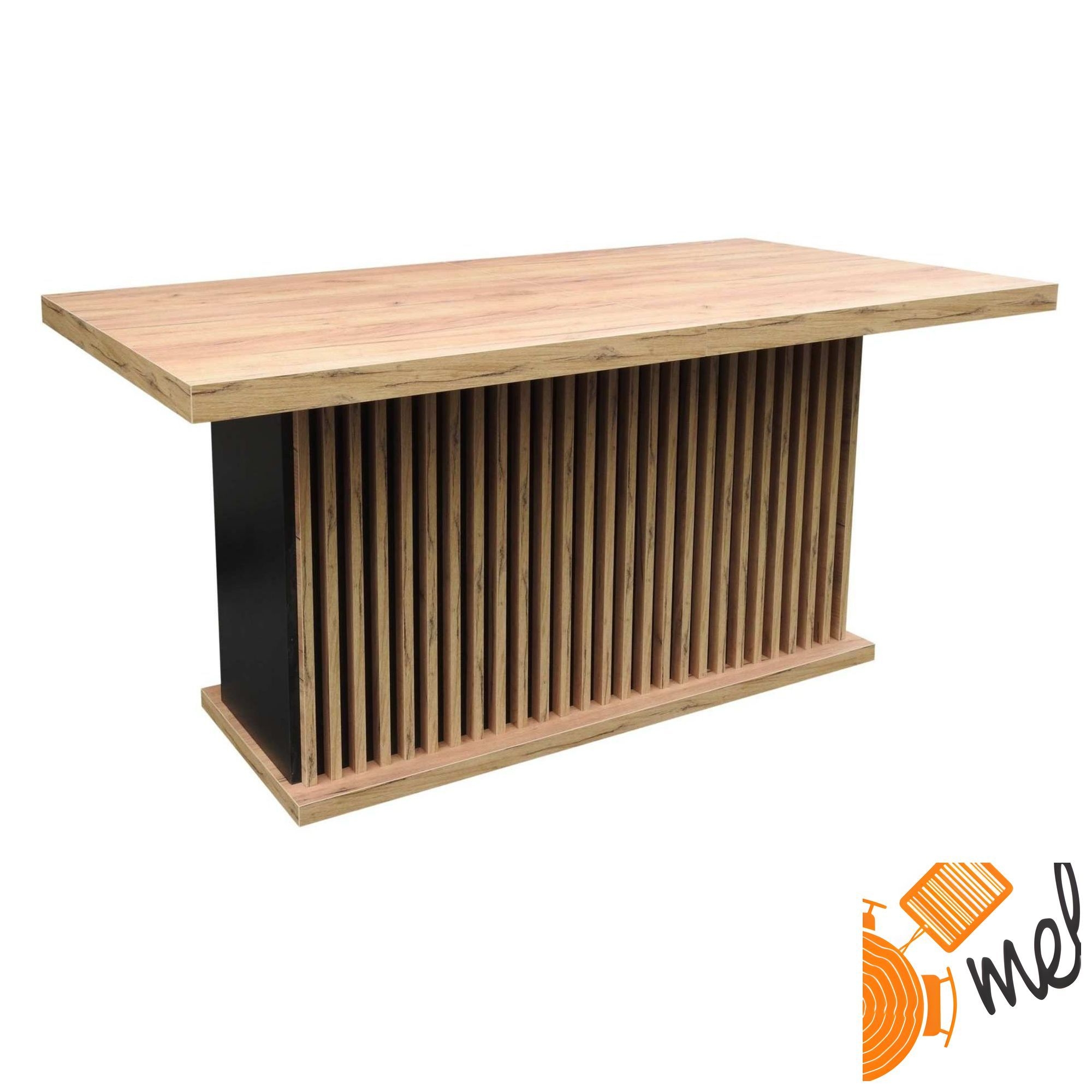 Stół rozkładany z nogą kolumnową i lamelami – nowoczesny design - model S94 - obrazek 3