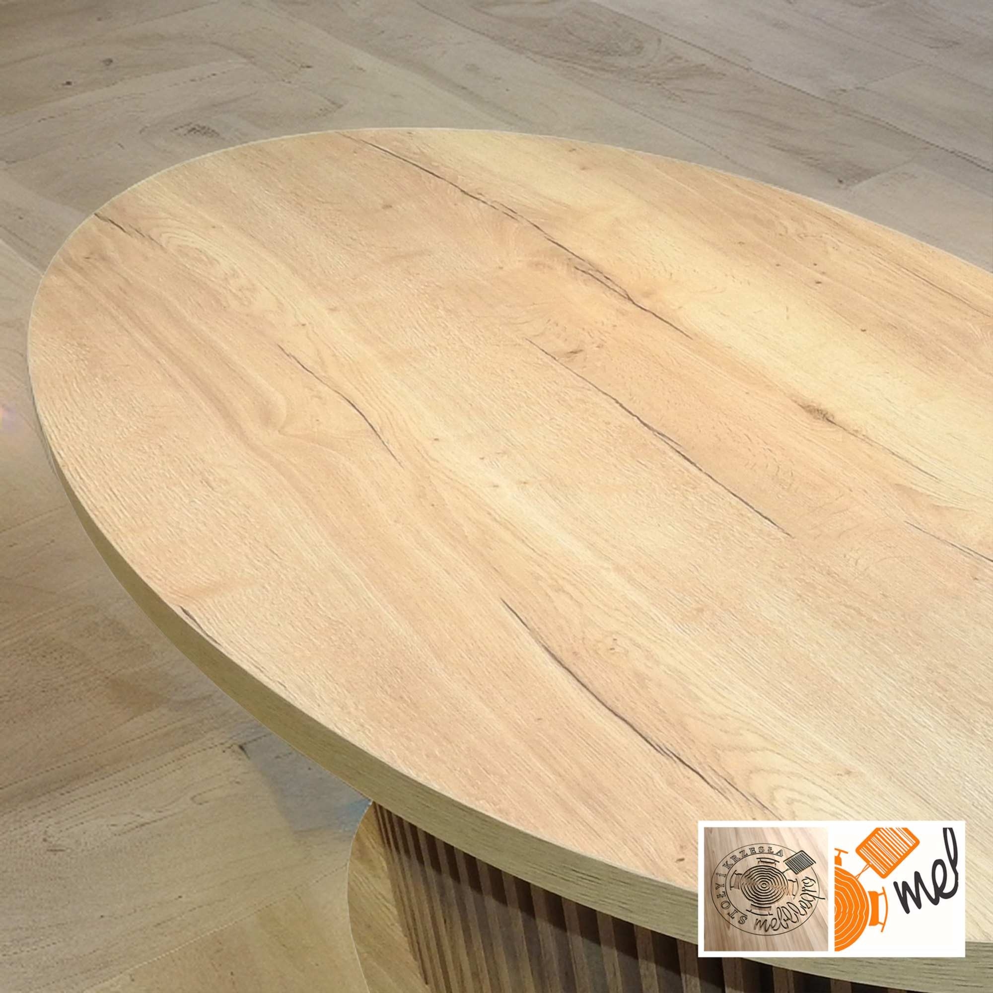 Owalny Stół S88 Elipsa na Kolumnie z Lamelami - obrazek 4