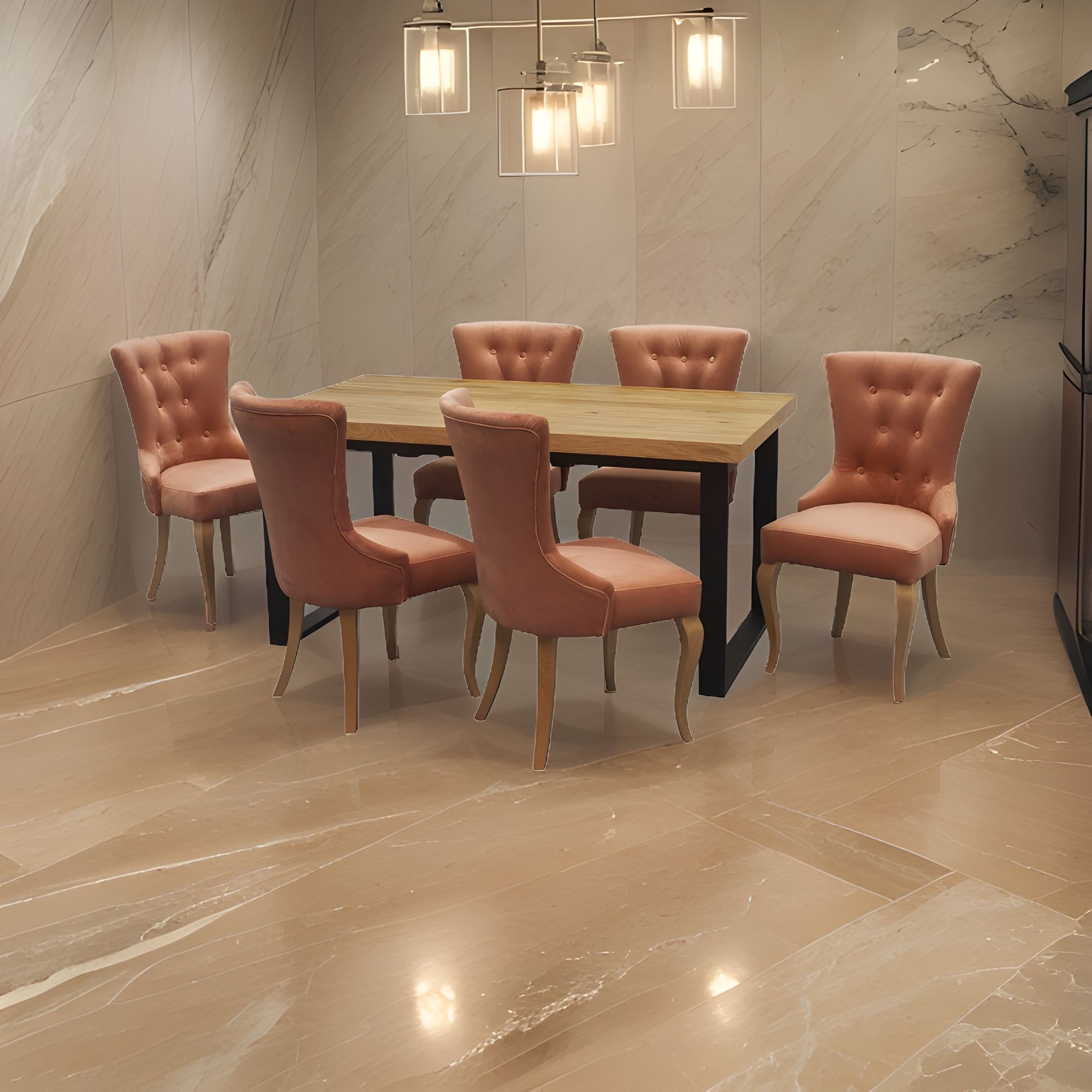 Stół na Metalowych Nogach z Krzesłami LOFT Industrialny