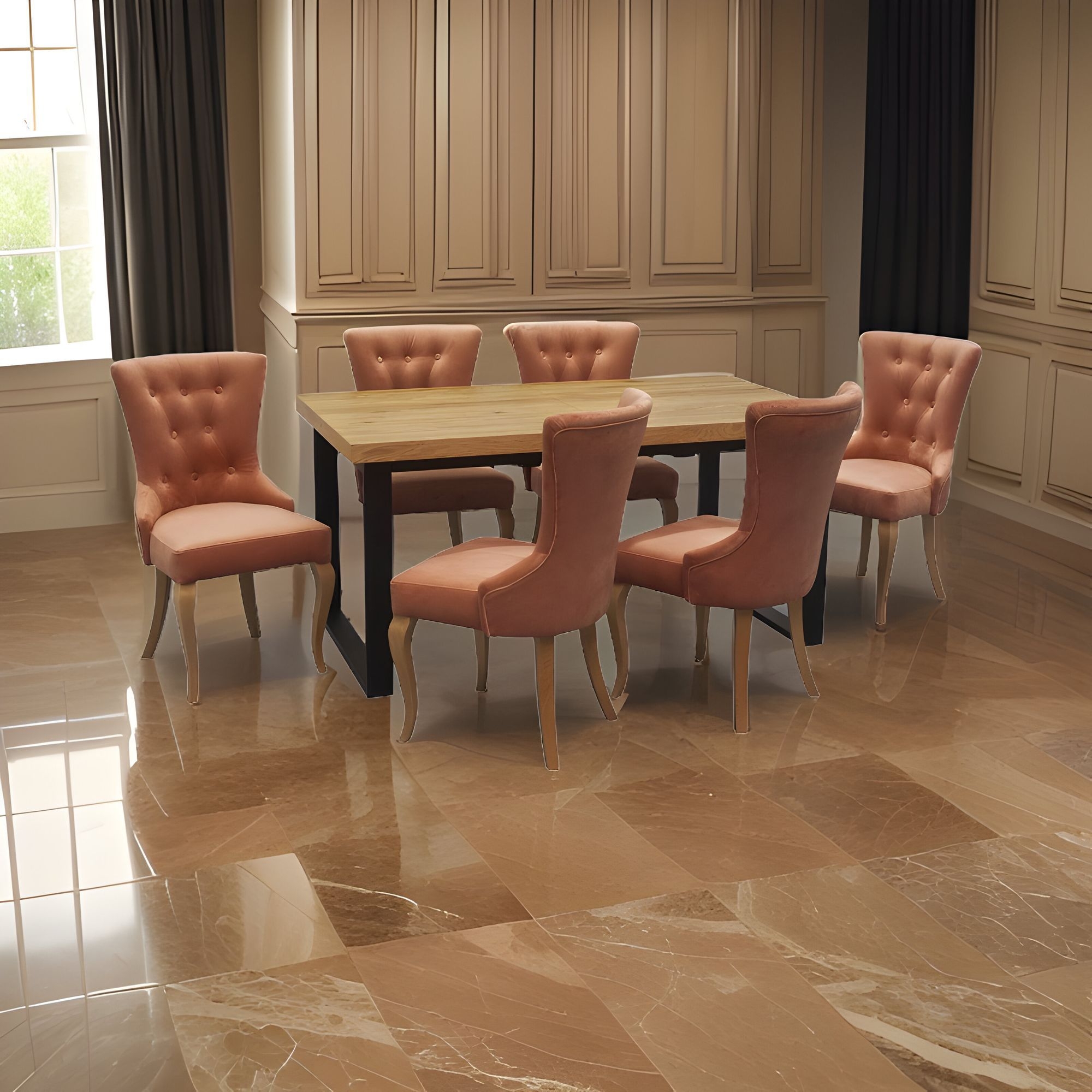 Stół na Metalowych Nogach z Krzesłami LOFT Industrialny - obrazek 3