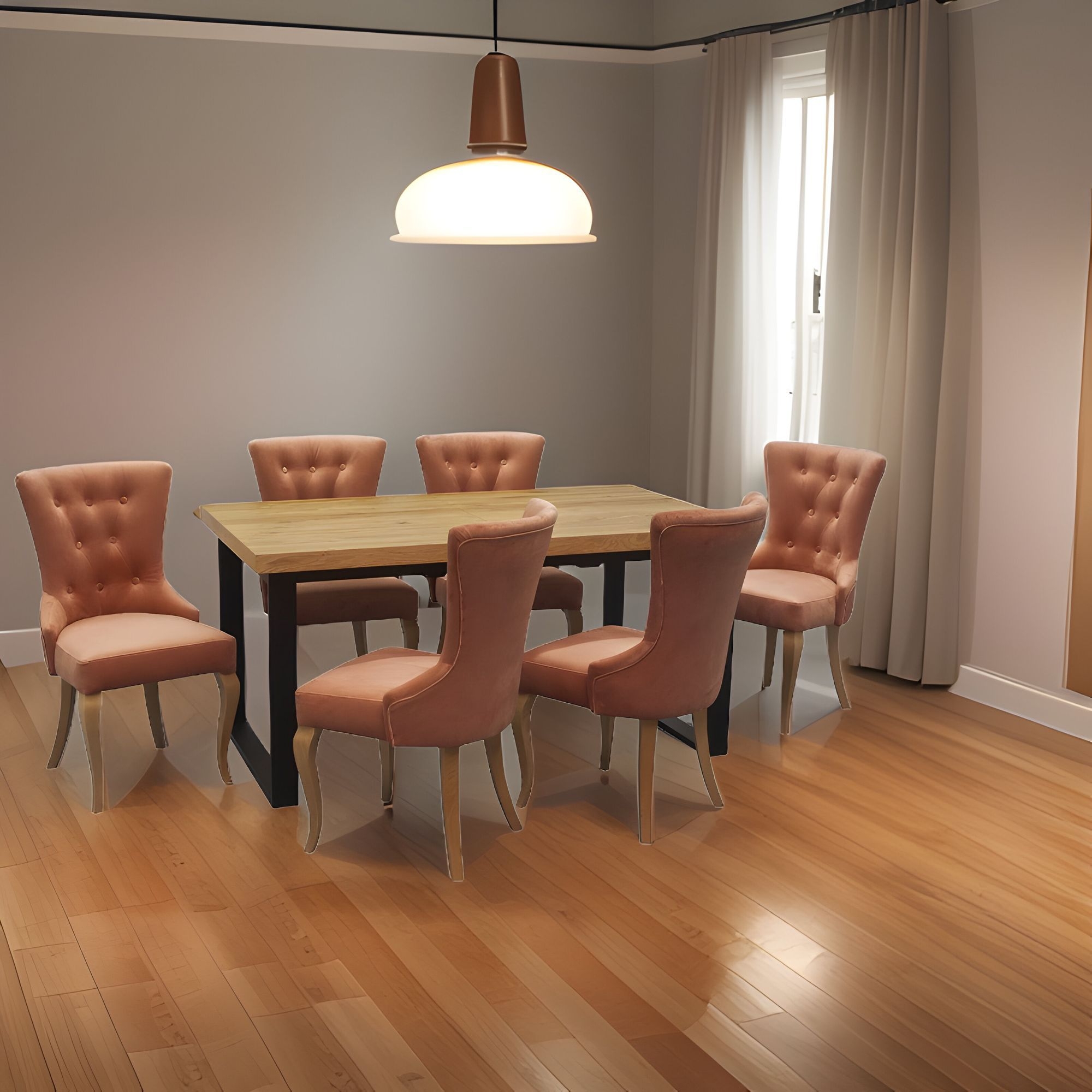 Stół na Metalowych Nogach z Krzesłami LOFT Industrialny - obrazek 4