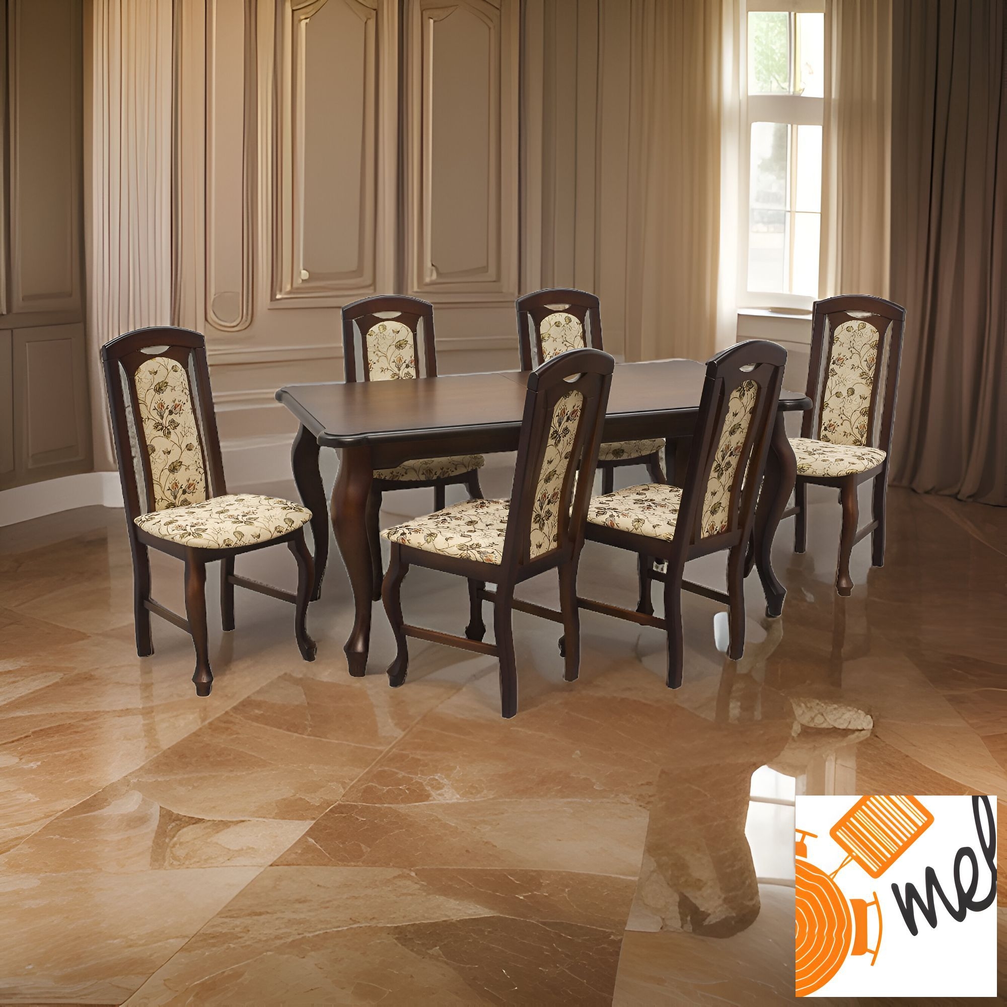 Stylowy Stół z Krzesłami Z36 Ludwik Rozkładany - obrazek 2